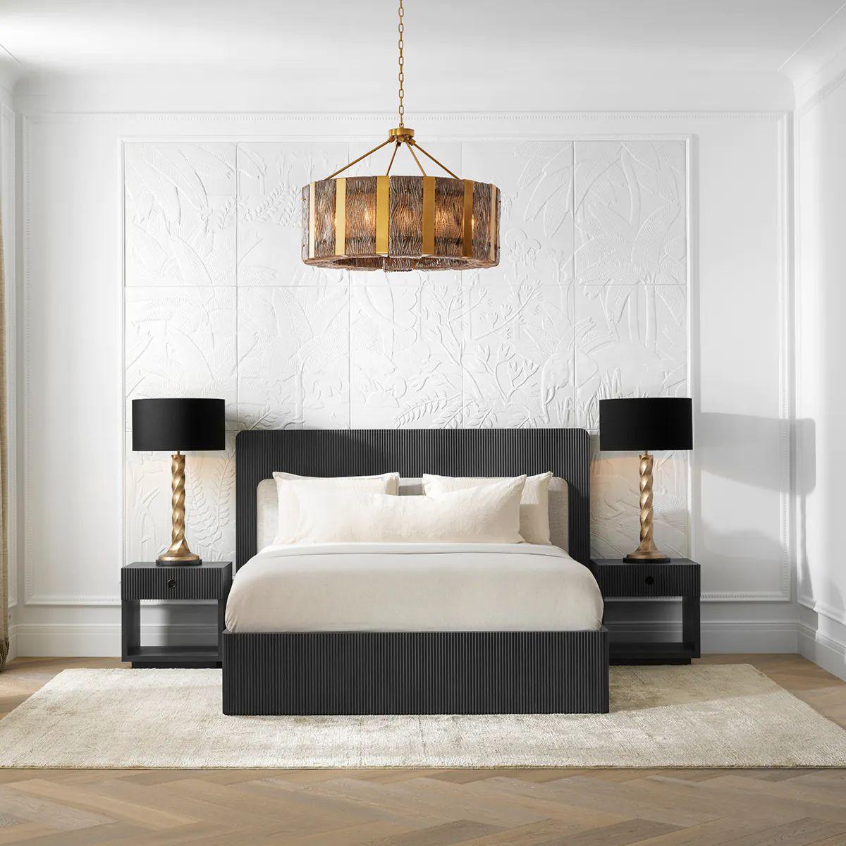 Araña de latón con cristal ahumado Latón en venta