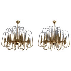 Brass Chandelier Astrolab by Sciolari, Italy, 1970s