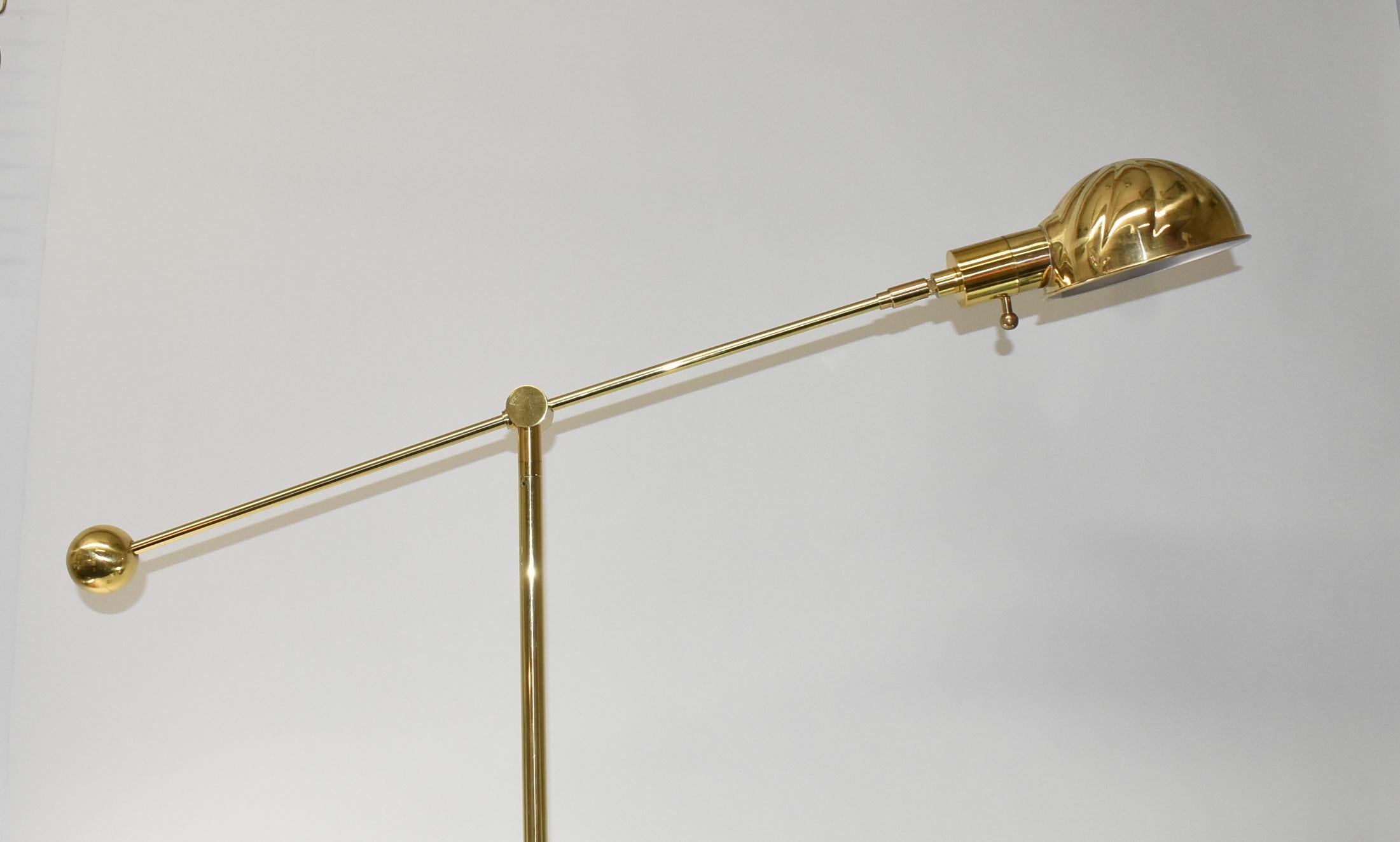 American Brass Chapman Cantilever Floor Lamp 1979 For Sale