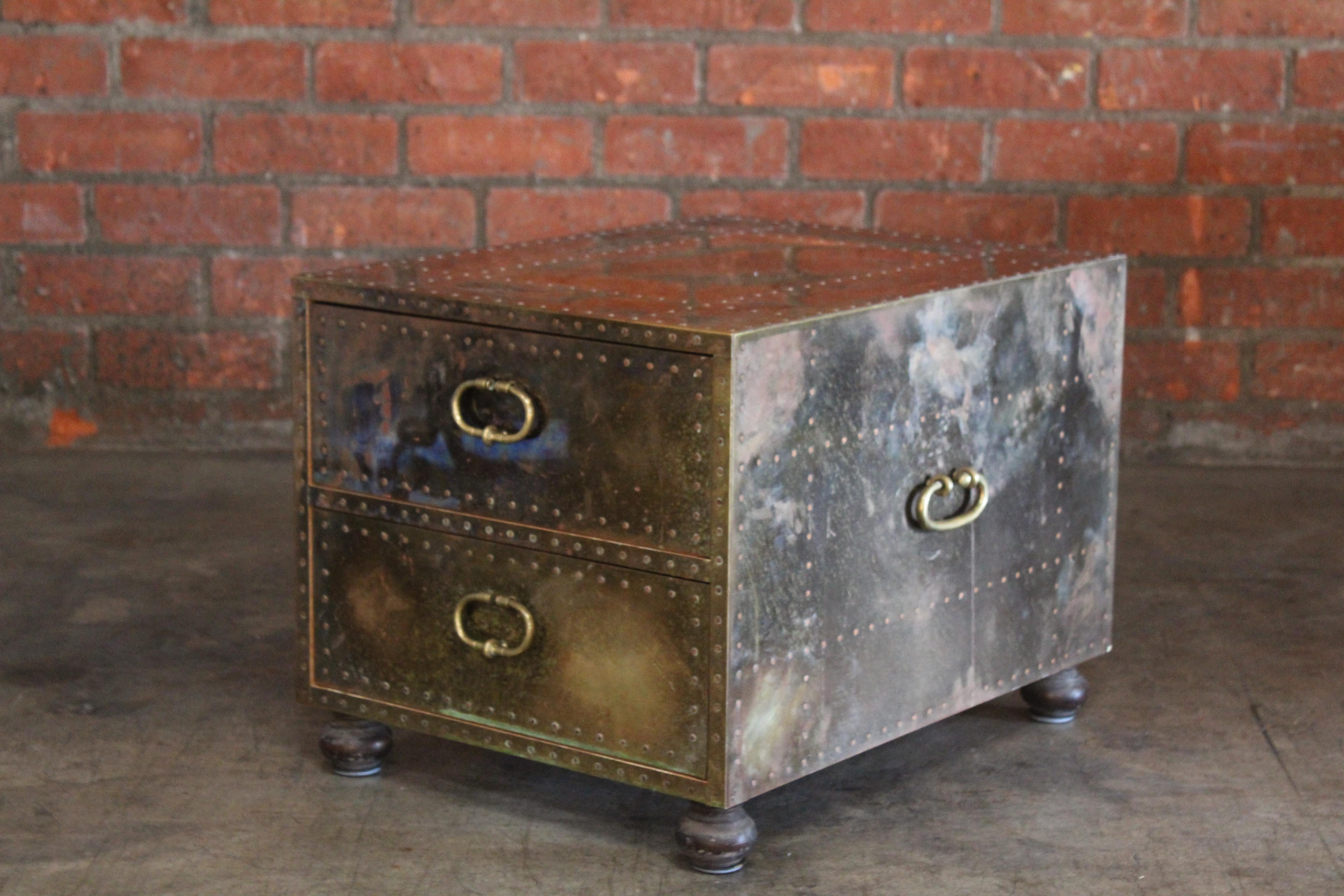 Campaign Brass Chest by Sarried, Spain, 1970s