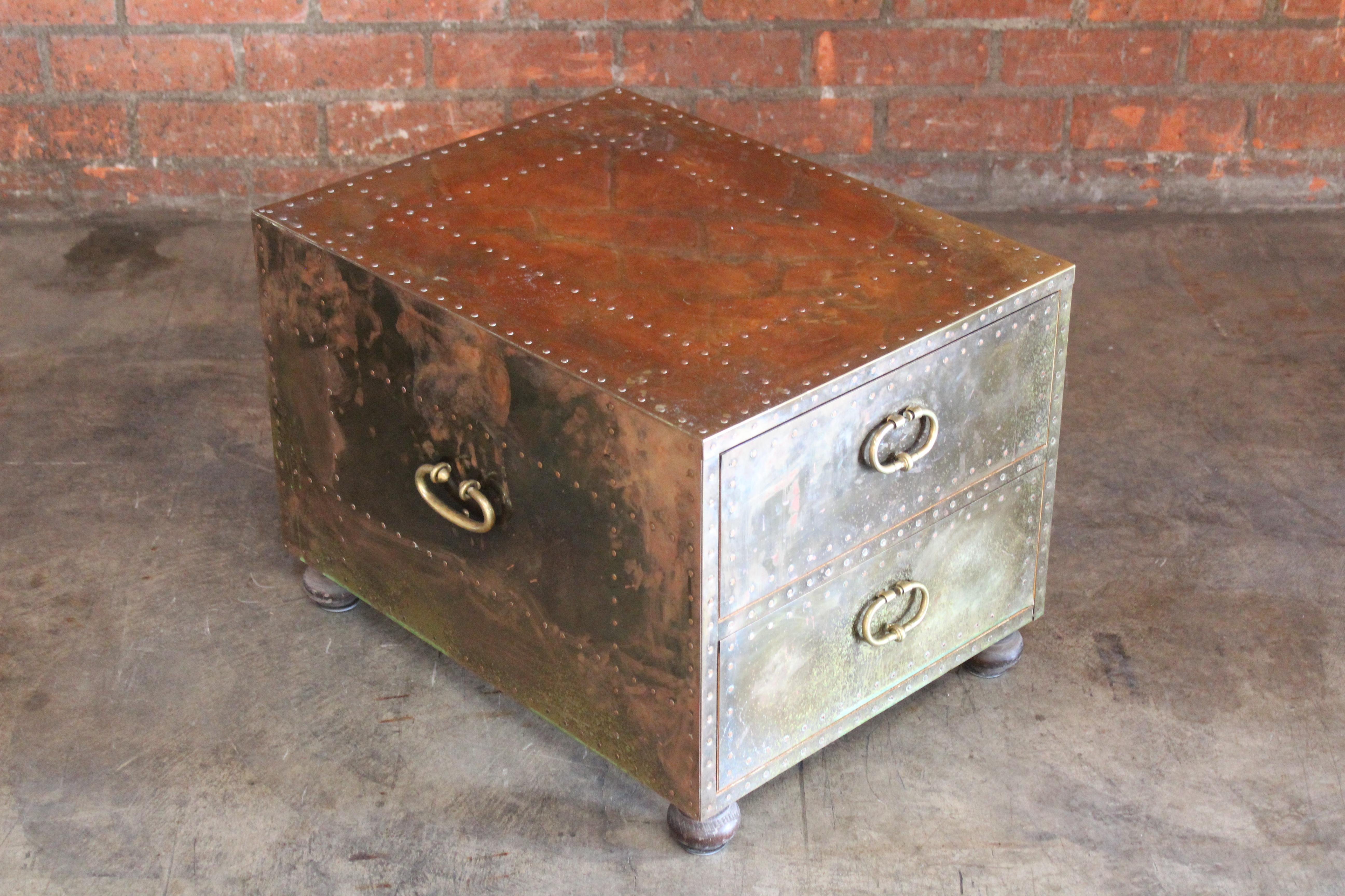 Brass Chest by Sarried, Spain, 1970s In Good Condition In Los Angeles, CA