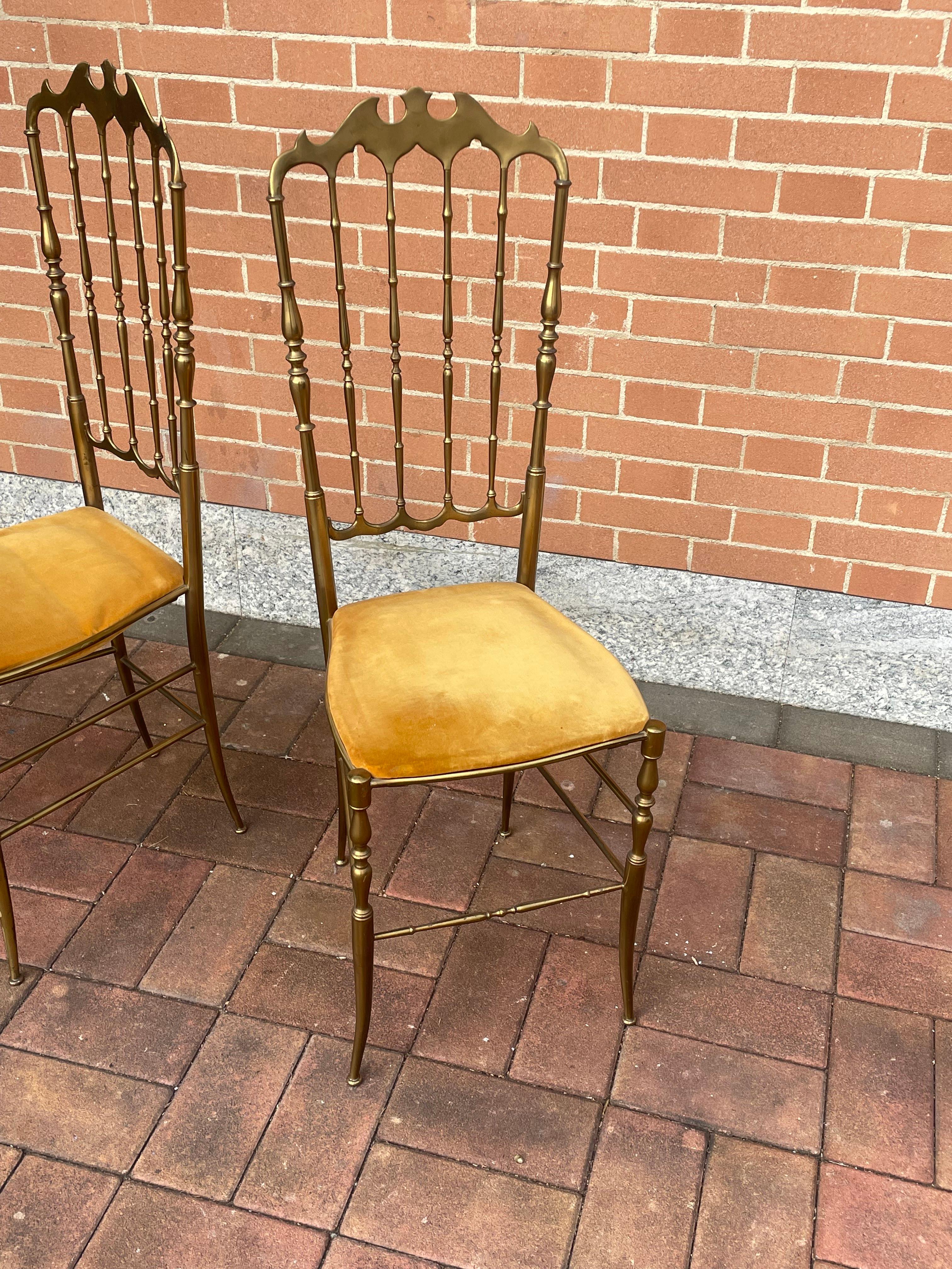 Italian Brass Chiavari Chairs, Italy, 1950s