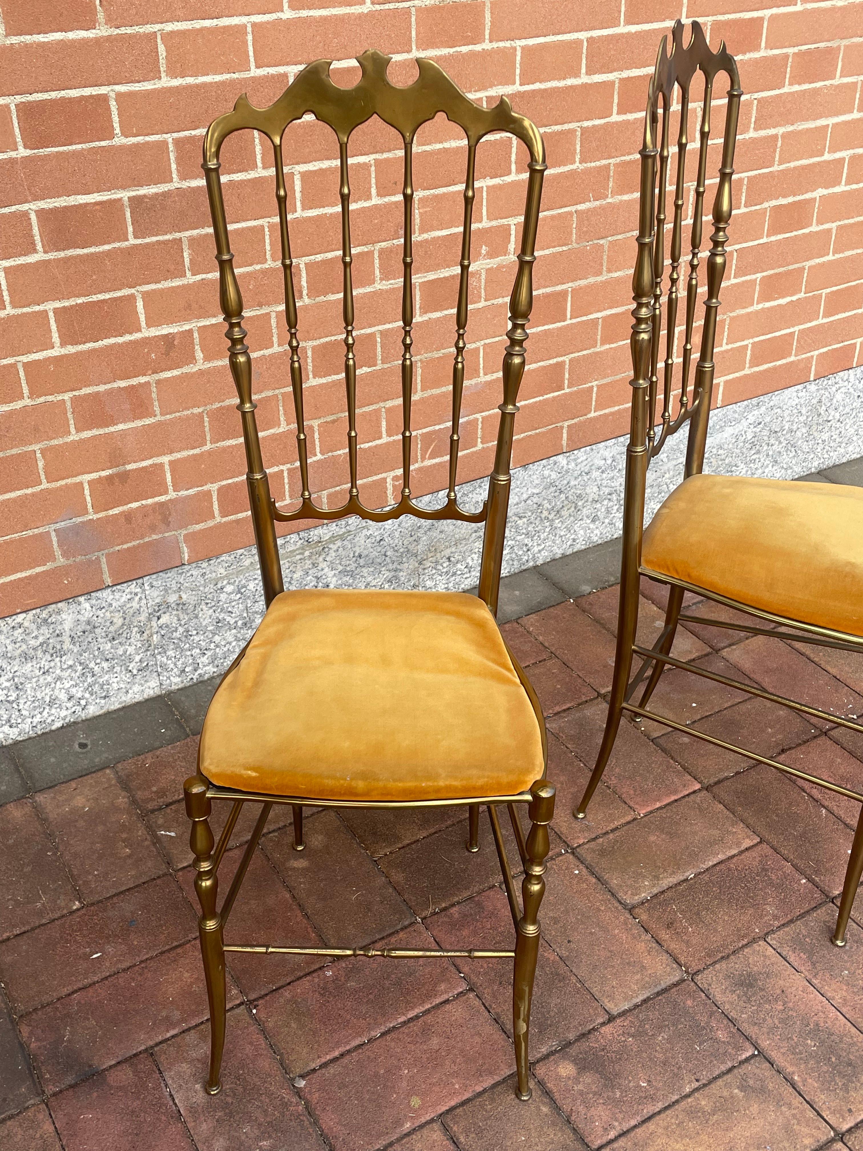 Brass Chiavari Chairs, Italy, 1950s In Good Condition In SAN PIETRO MOSEZZO, NO