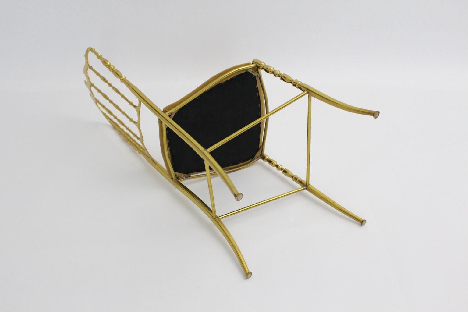 Moderner Chiavari-Beistellstuhl aus Messing aus der Mitte des Jahrhunderts, 1950er Jahre, Italien im Angebot 3