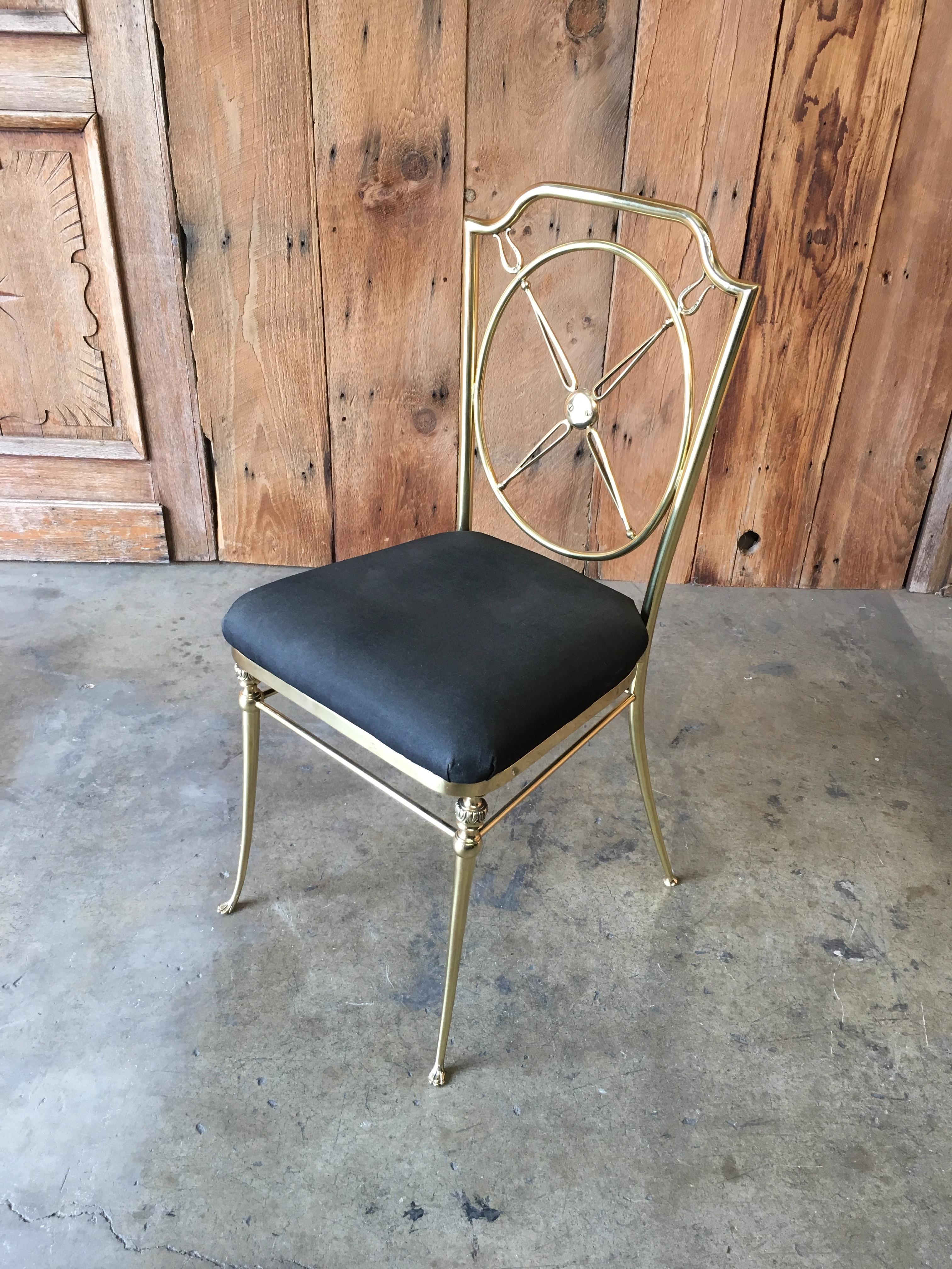 Neoclassical Revival Brass Chiavari Style Chair