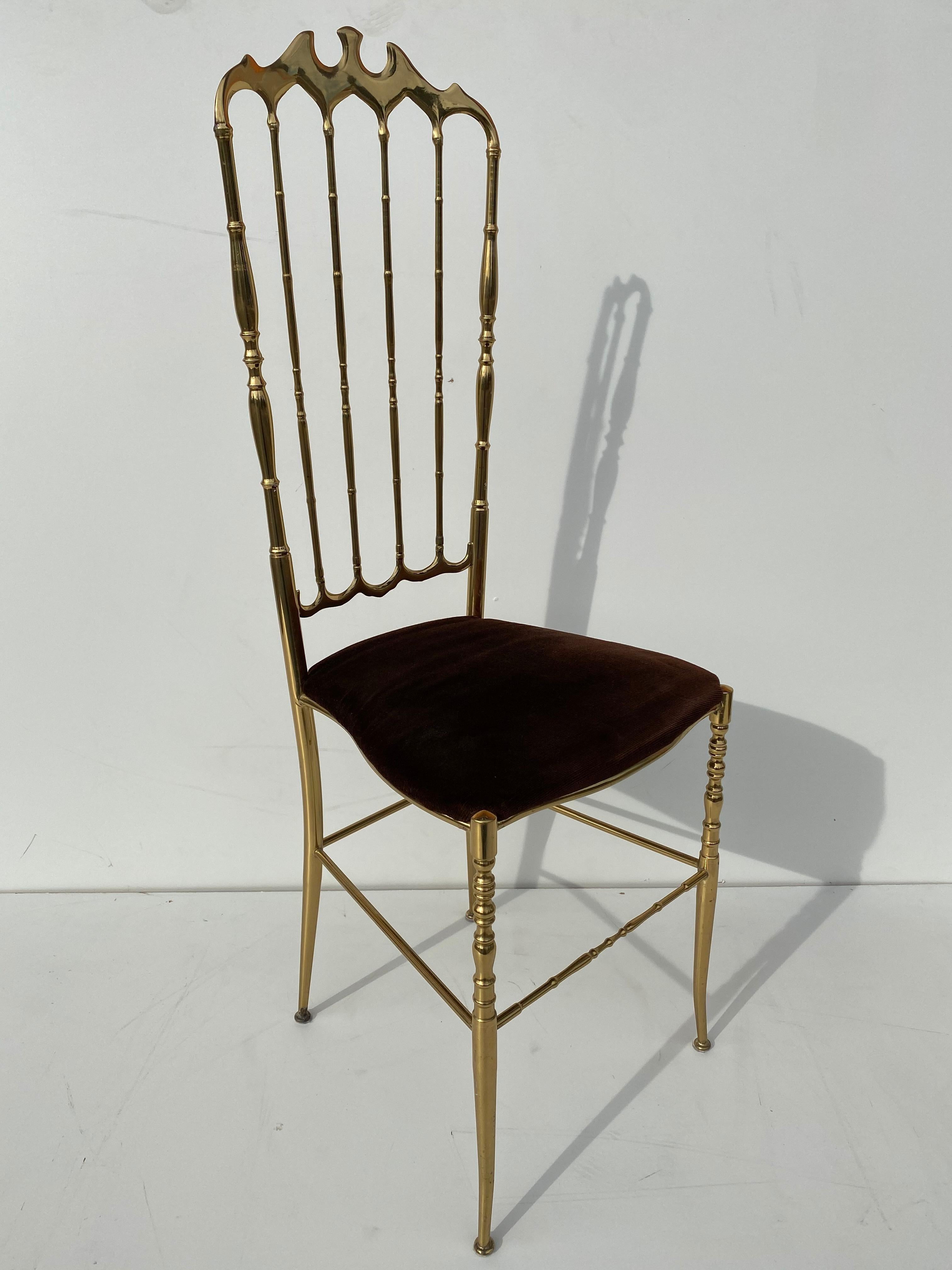 Italian Brass Chiavari Vanity Side Chair