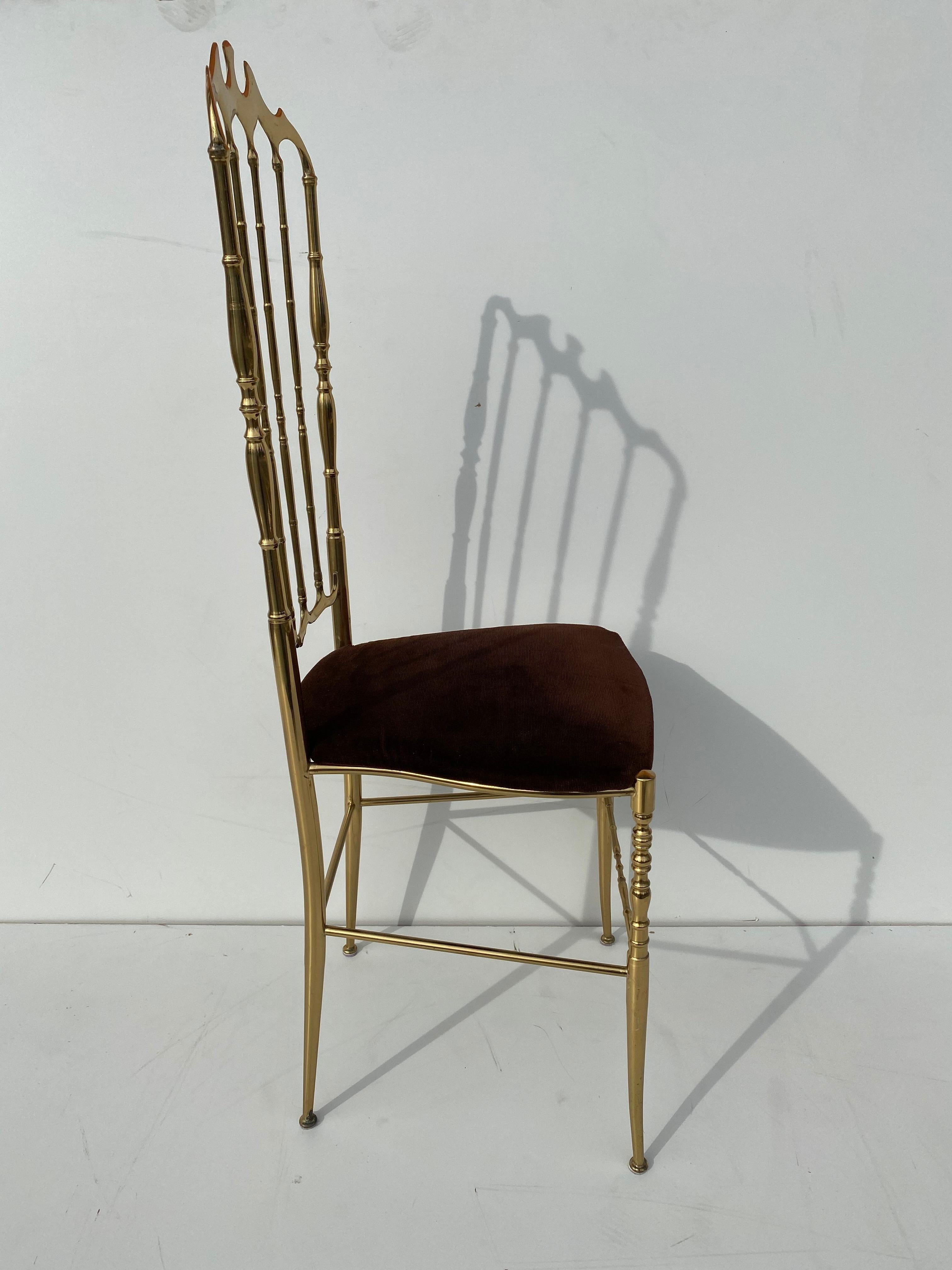Polished Brass Chiavari Vanity Side Chair