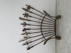 Brass Chinoiserie Kebab Skewers With Foo Dog Stand