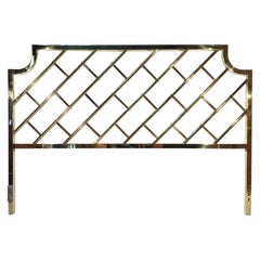 Brass Chippendale King-Size Bed Headboard