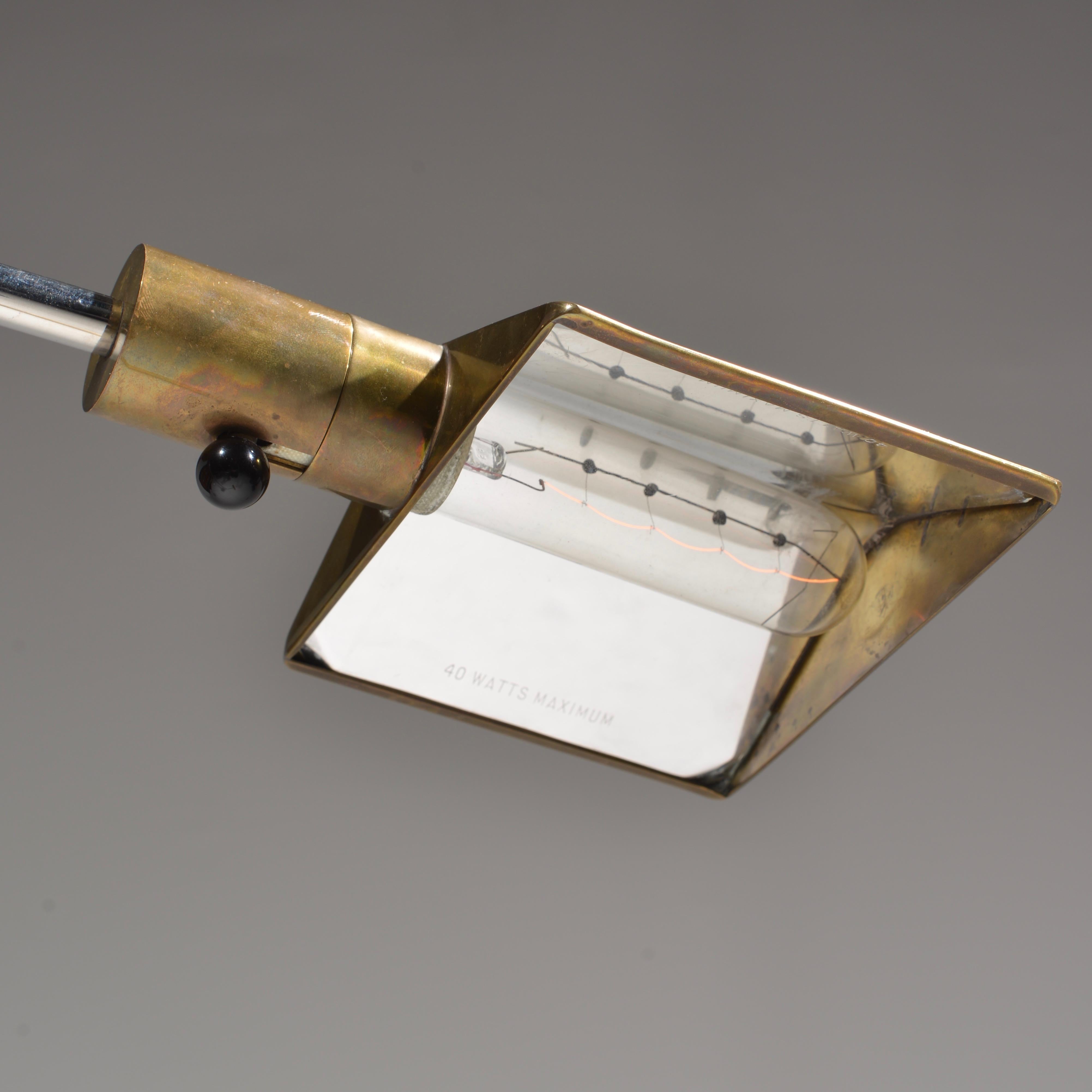 Brass, Chrome and Aluminum Pharmacy Lamp by Cedric Hartman 10