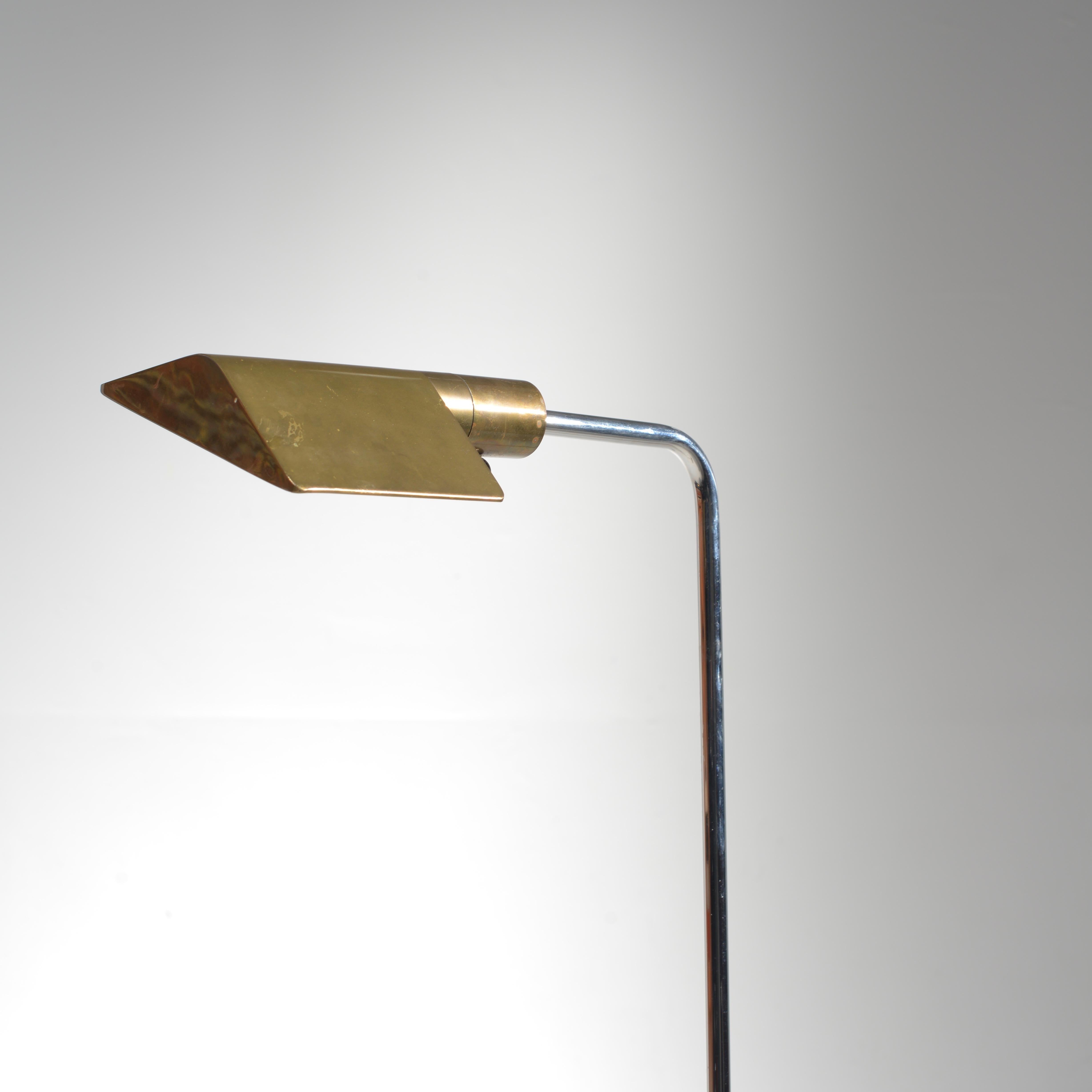 Brass, Chrome and Aluminum Pharmacy Lamp by Cedric Hartman In Excellent Condition In Los Angeles, CA