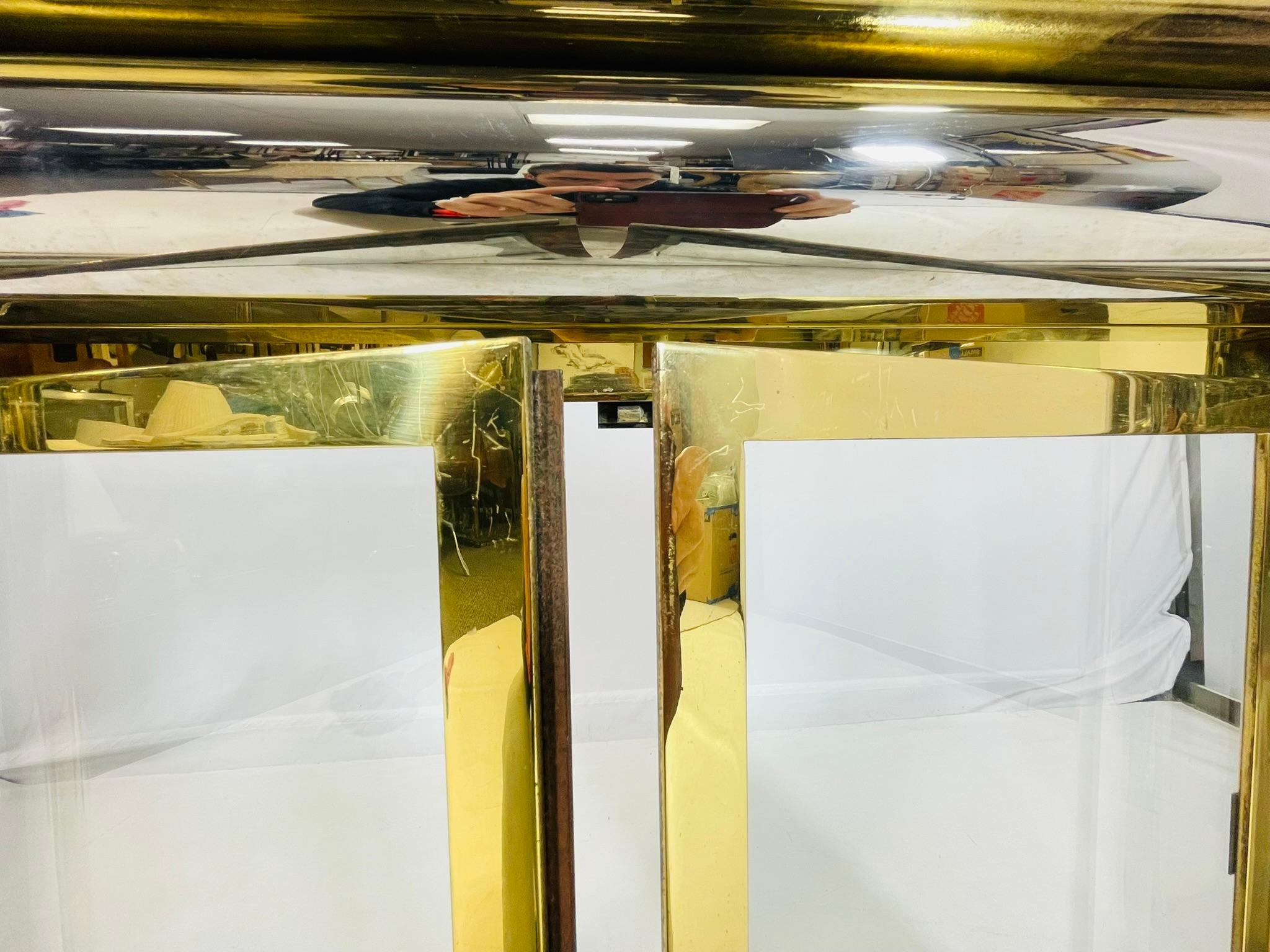 Brass & Chrome Fireplace Surround in the style of Sandro Petti For Sale 10