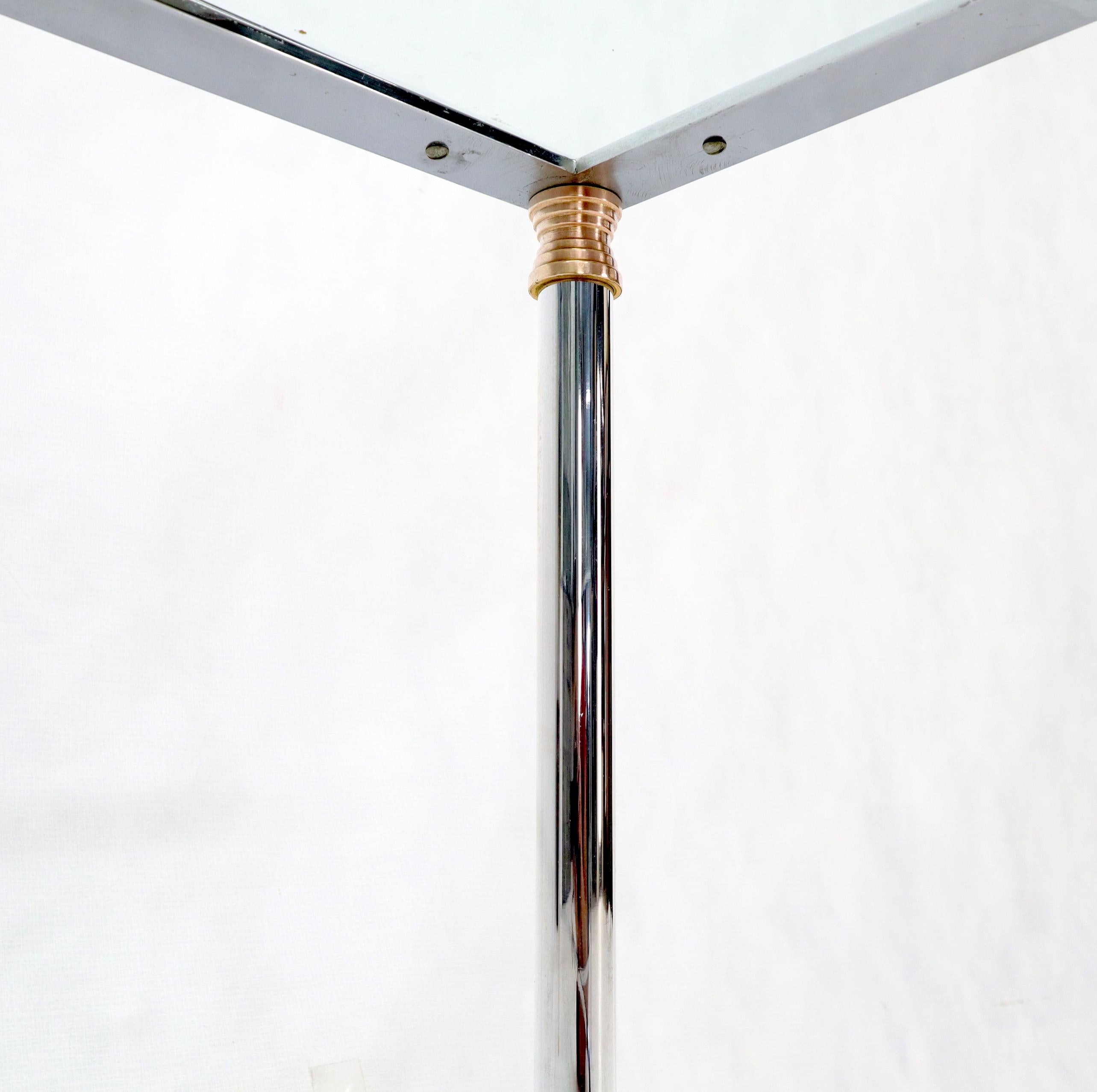 Table basse carrée en laiton, chrome, verre et cuivre Atr. à Jansen en vente 4