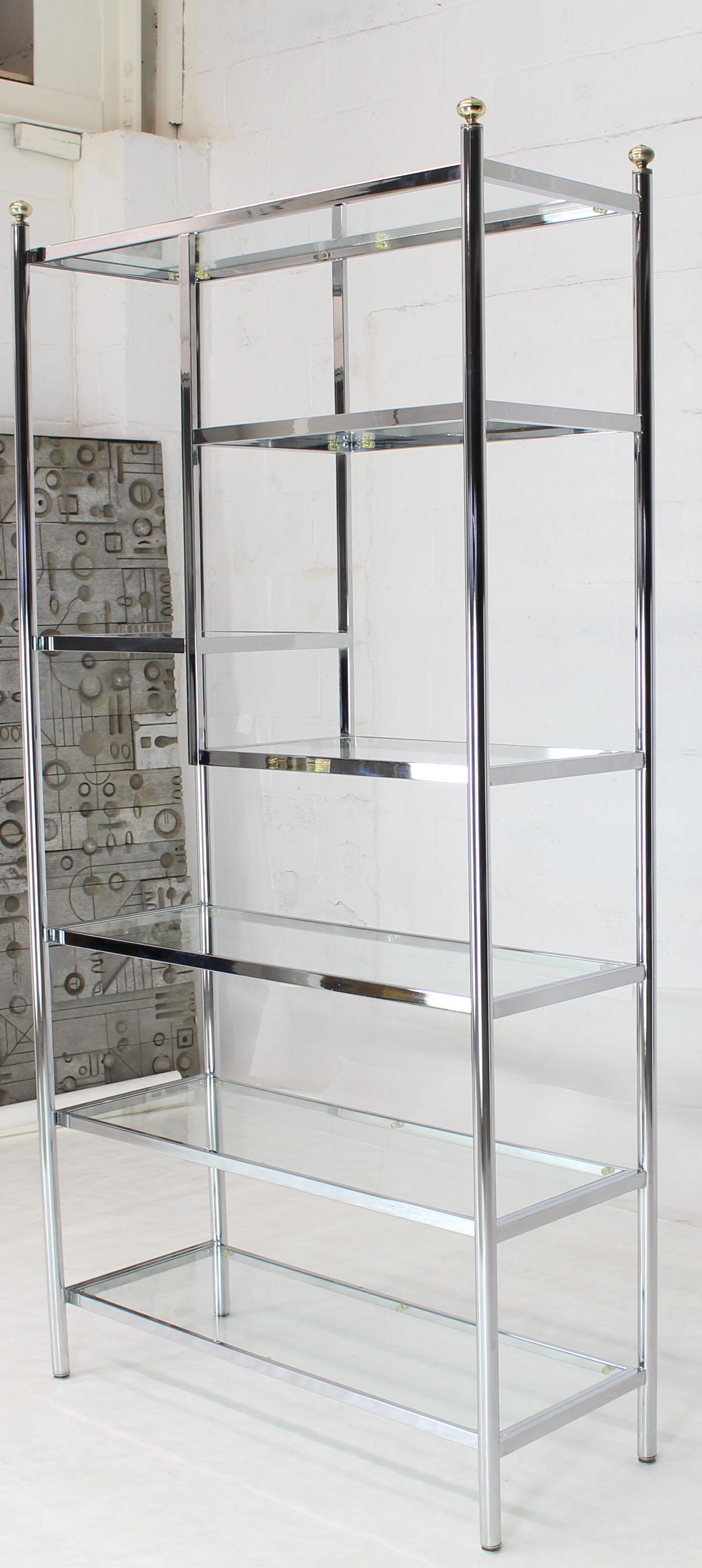 chrome etagere glass shelves