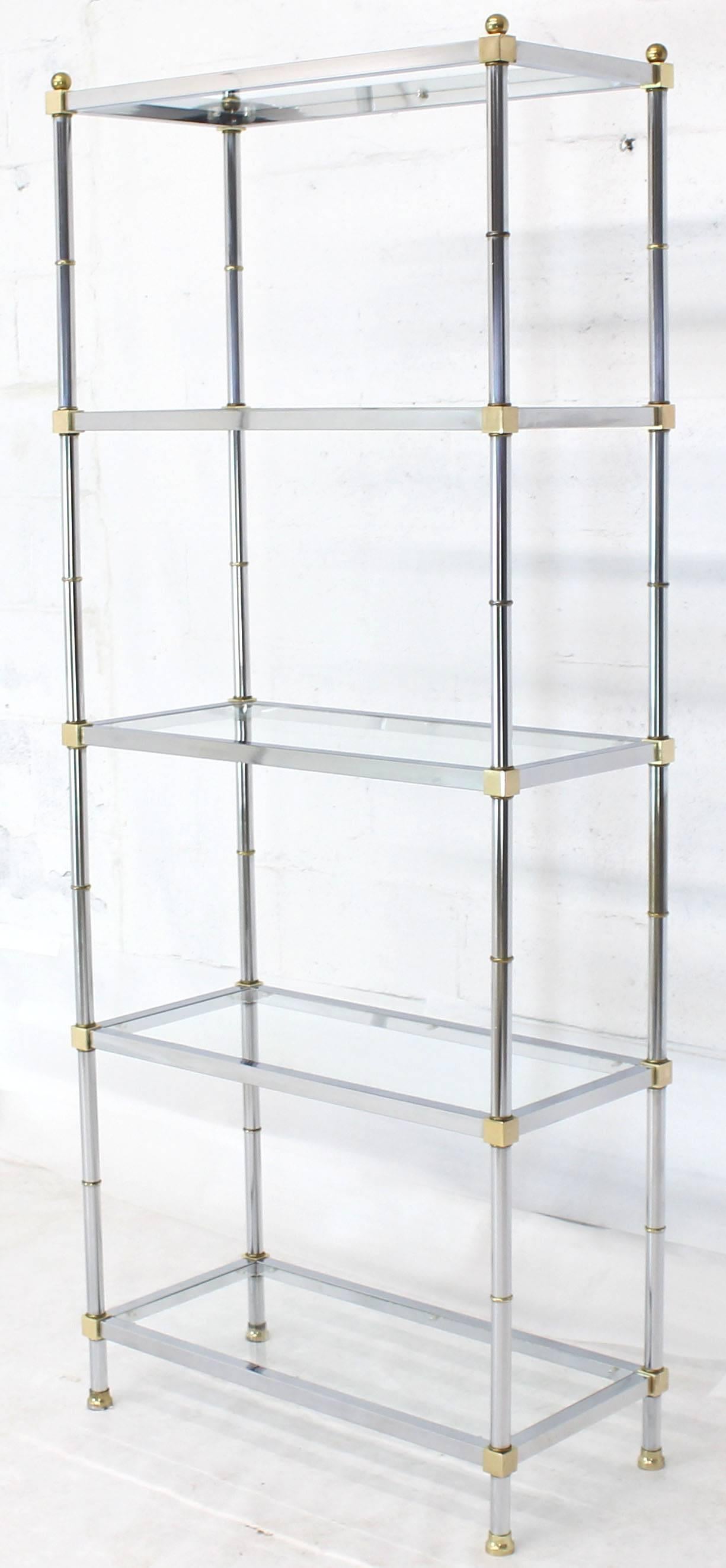 Mixed metals Mid-Century Modern etagere.
