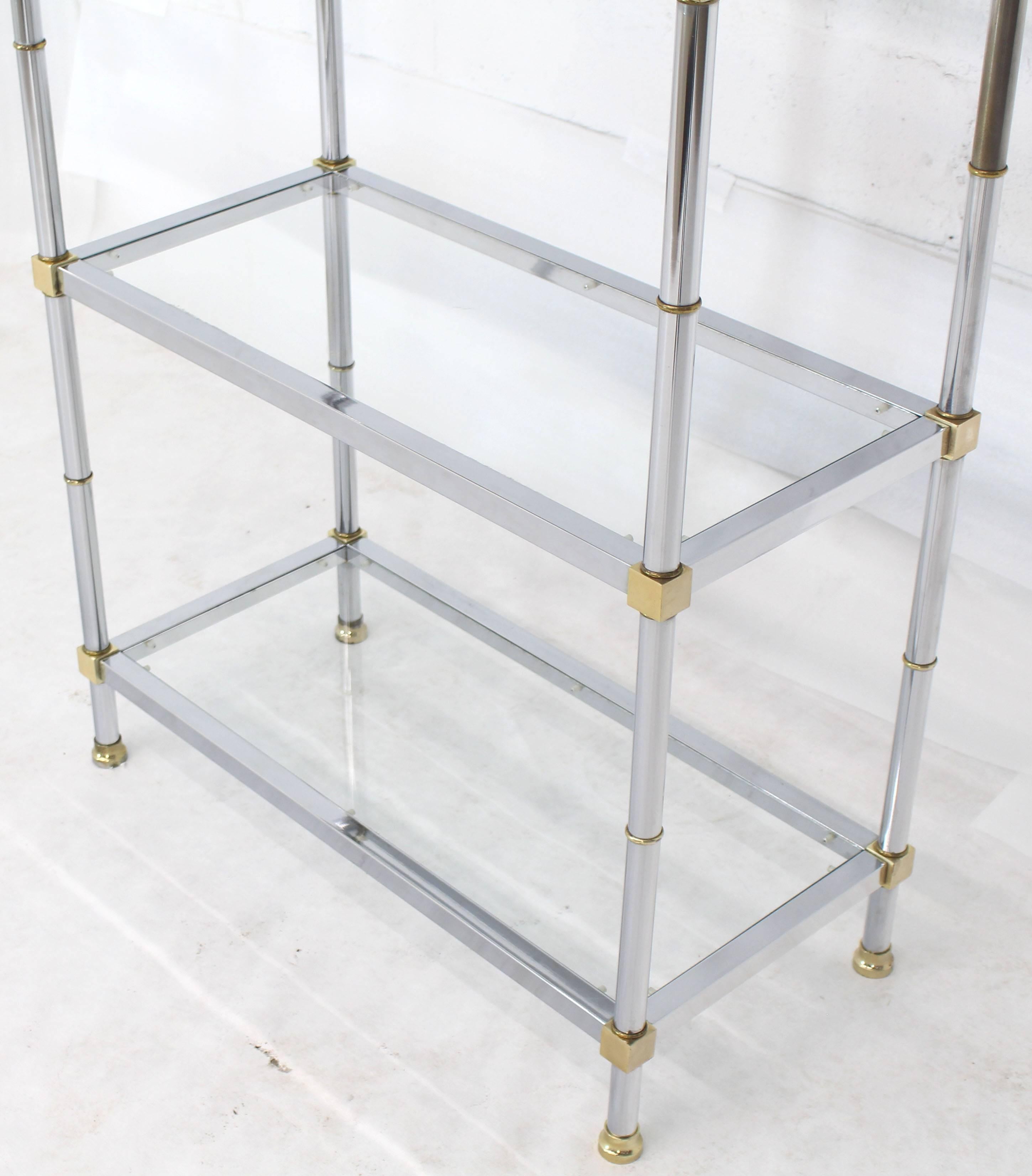 vintage brass and glass etagere