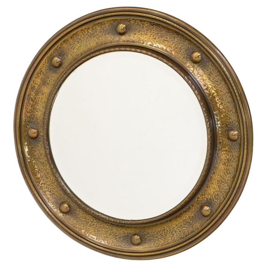 Specchio circolare in ottone in vendita