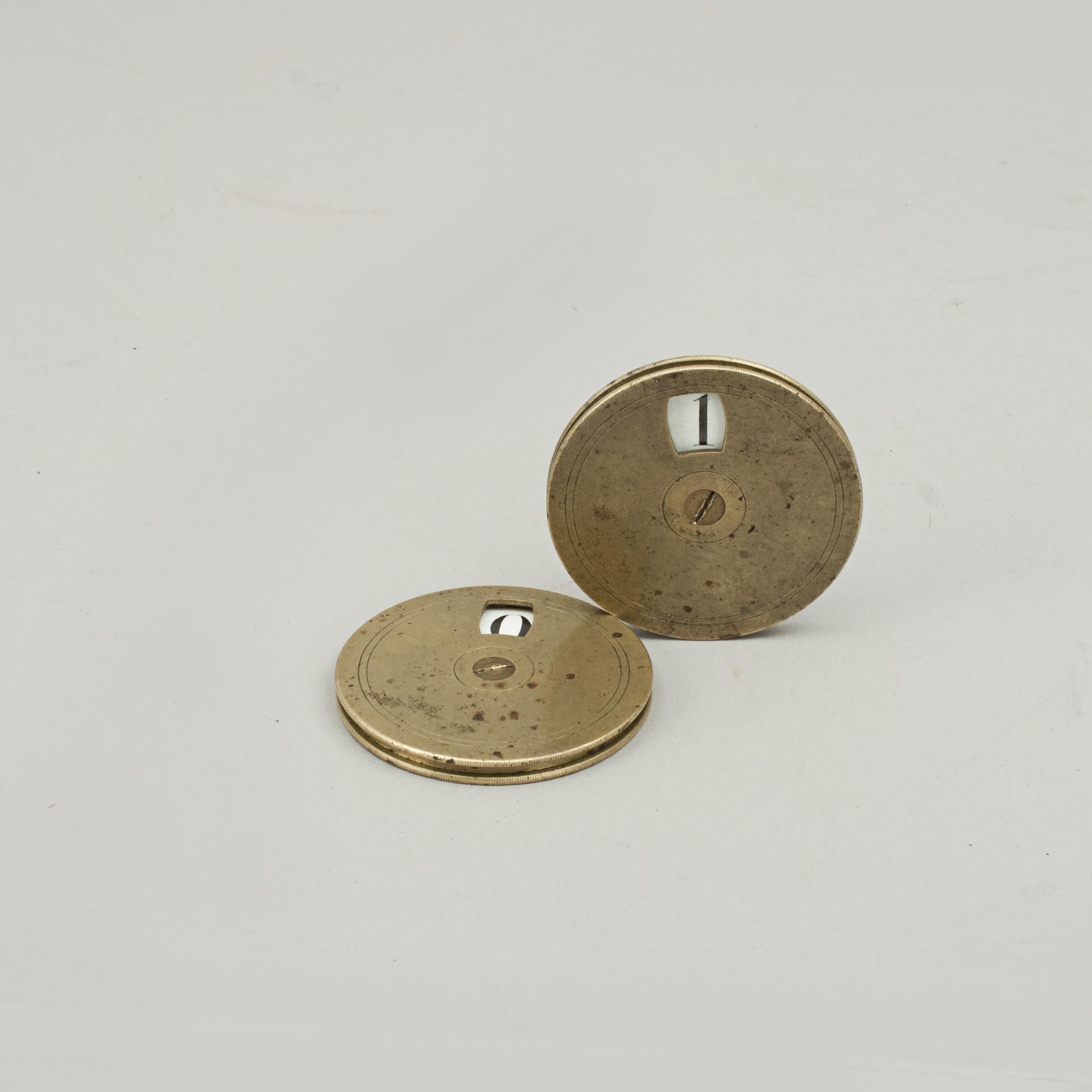 Brass Circular Whist Score Markers For Sale 2