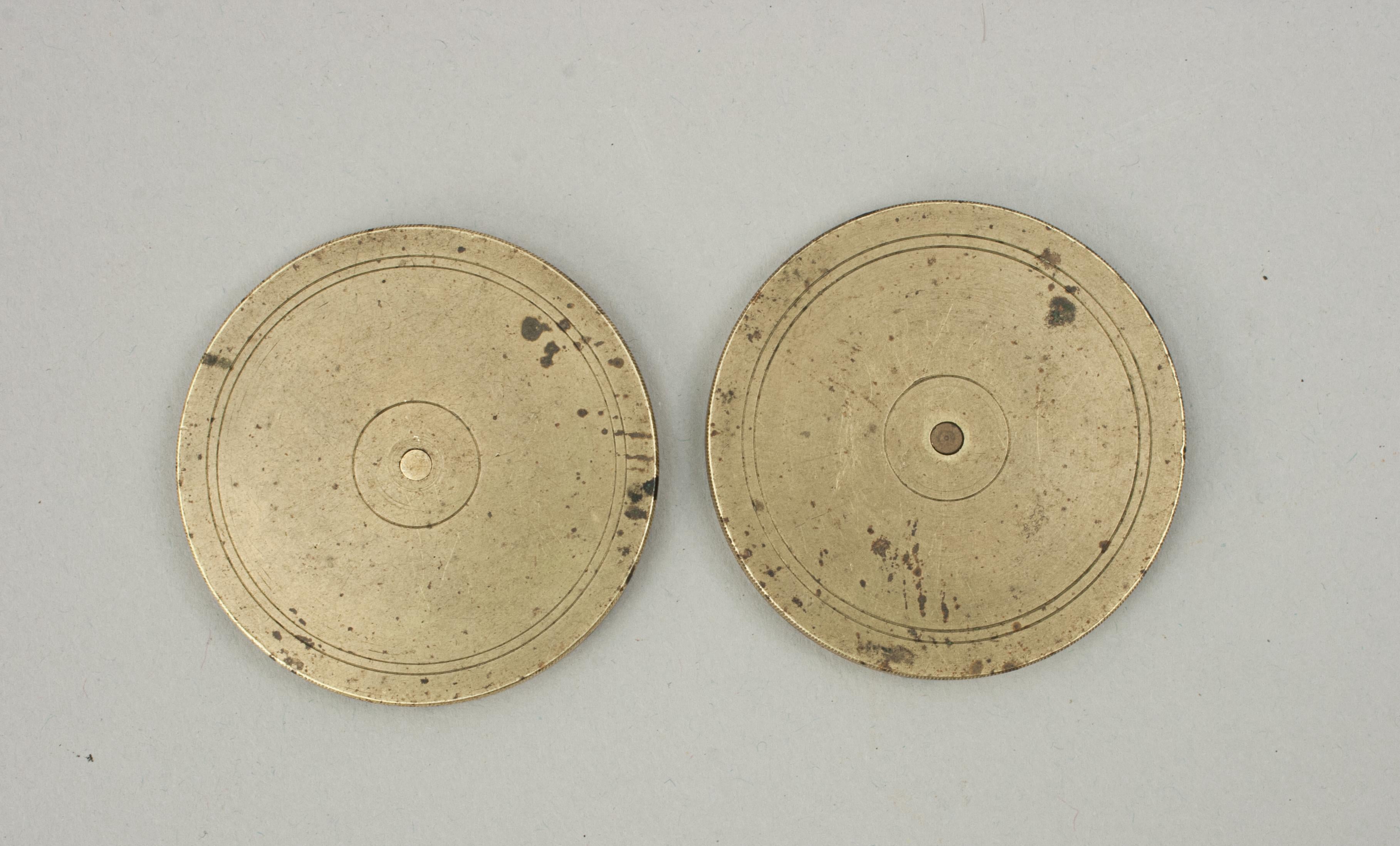 Late 19th Century Brass Circular Whist Score Markers For Sale