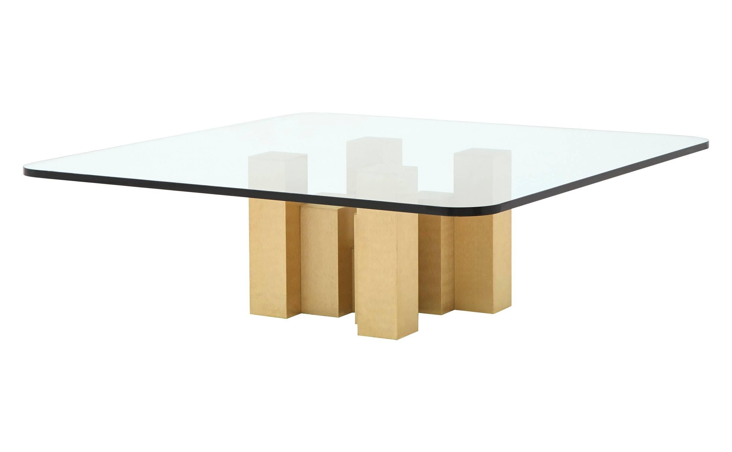 Modern Brass Cityscape Coffee Table