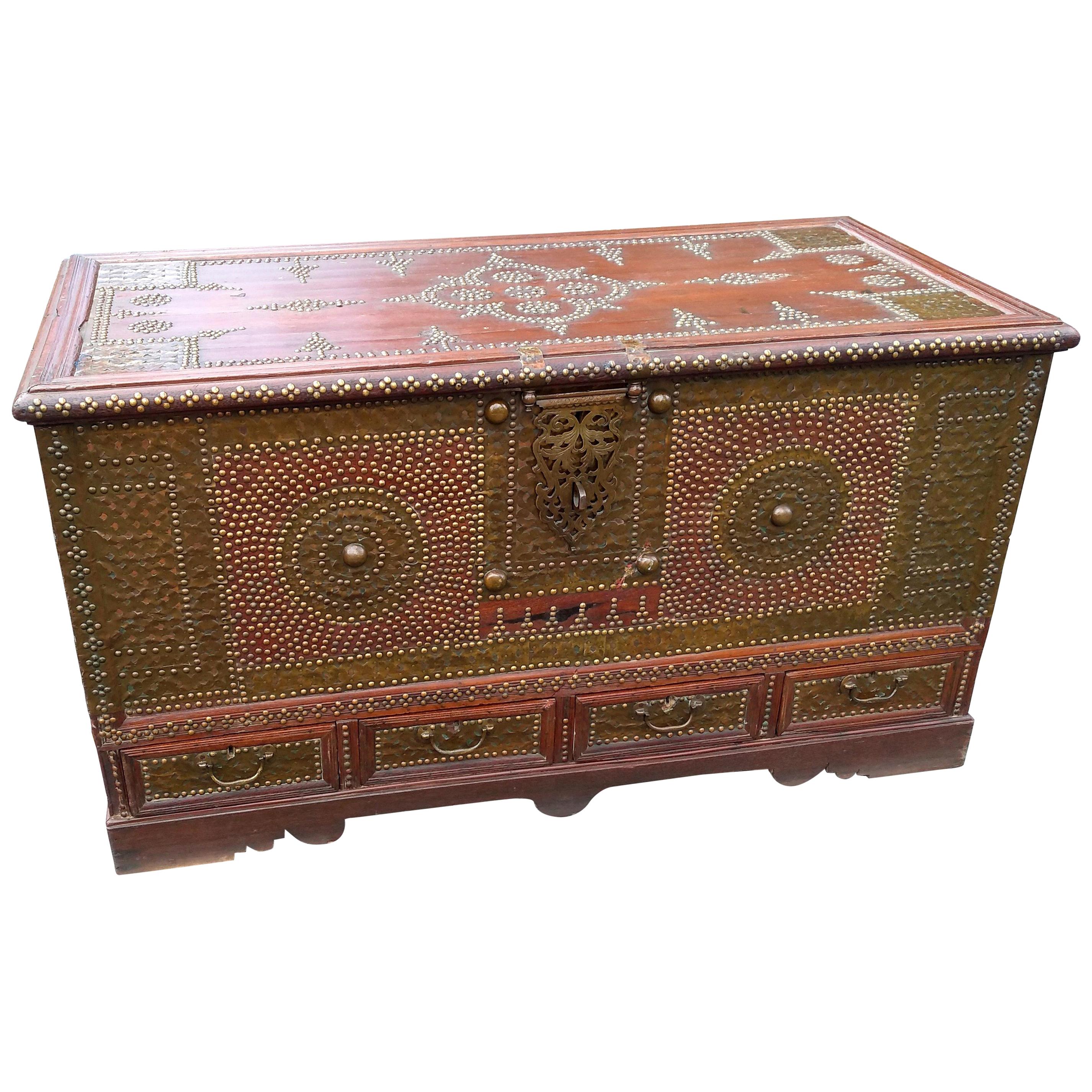 Brass-Clad Anglo-Indian Chest, Mid-19th Century