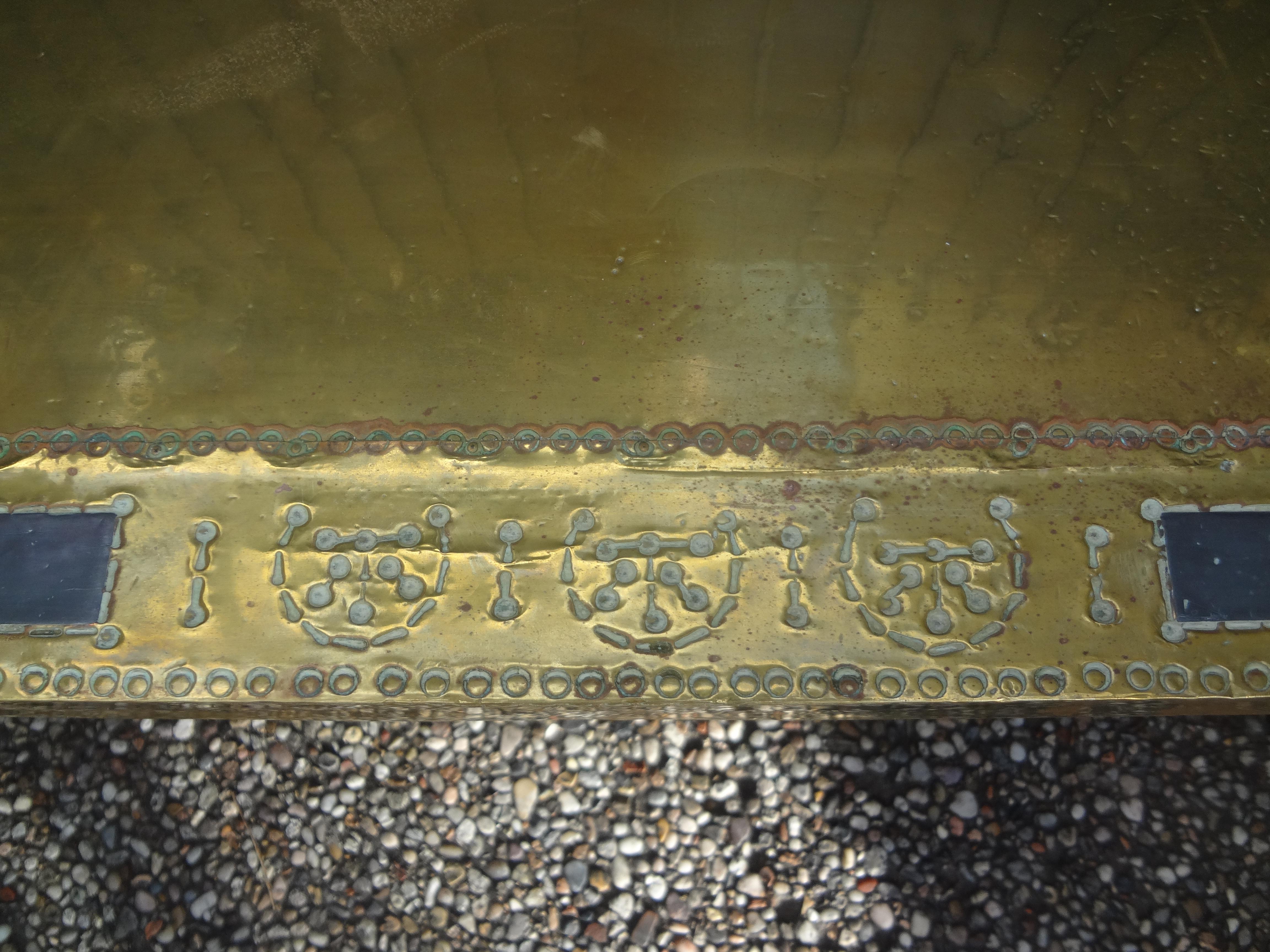 Brass Clad Coffee Table Or Bench By R. Dubarry 3