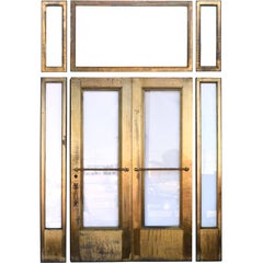 Brass Clad Courthouse Door Set with Sidelites