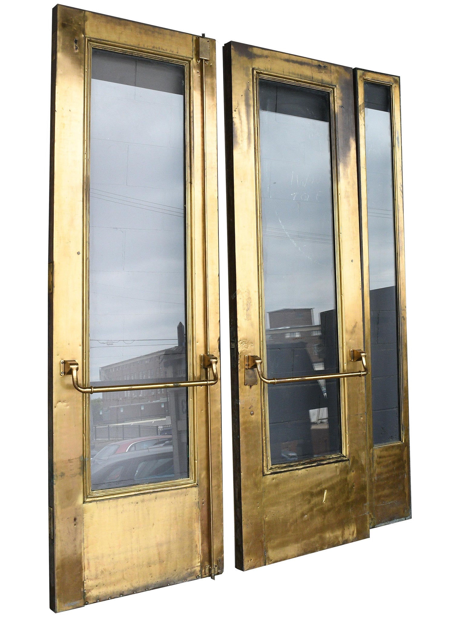 Brass Clad Entry Double Doors With Sidelights And Transoms For