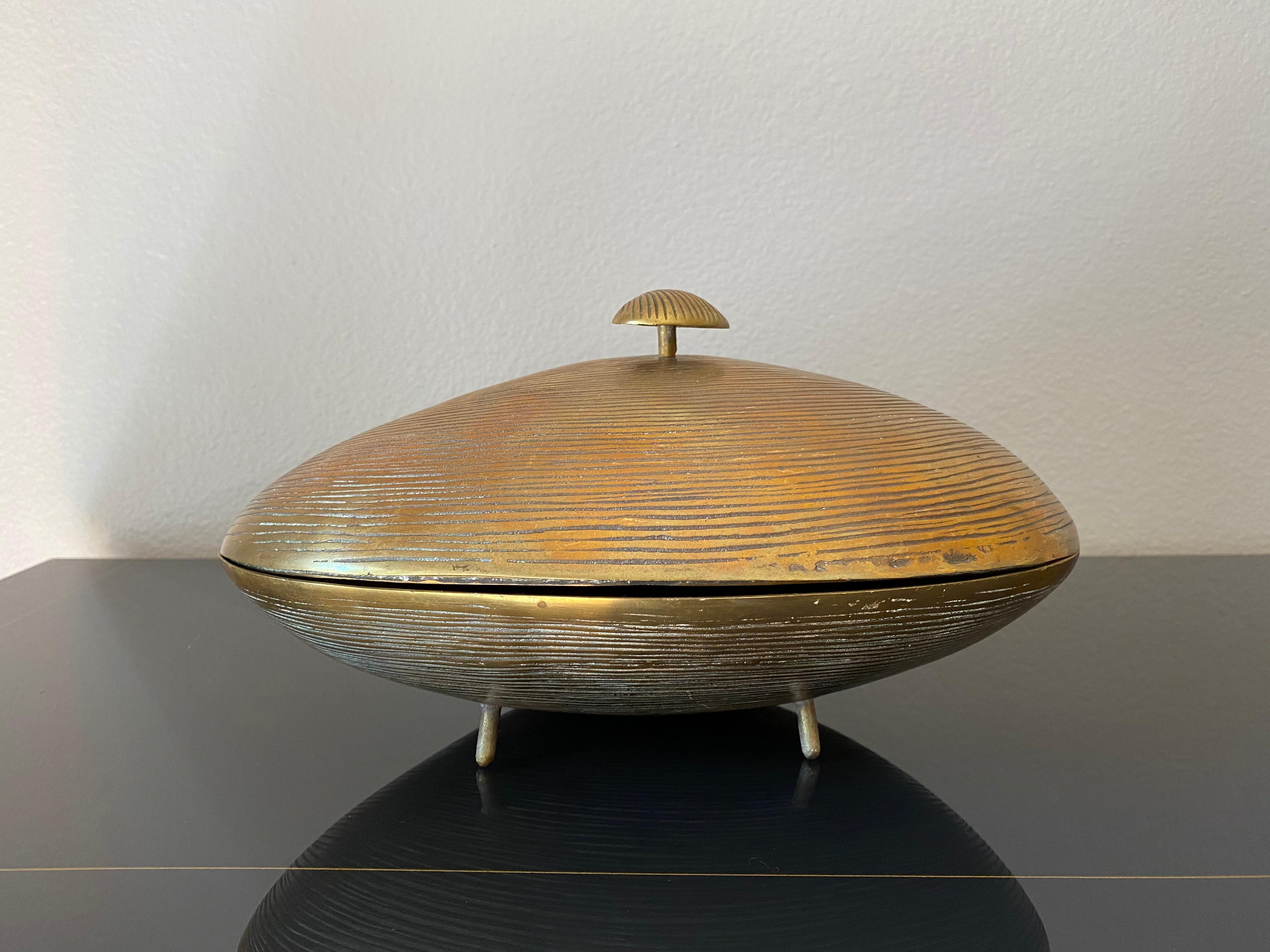 Patinated Brass Clam Shell Cachepot Catch All