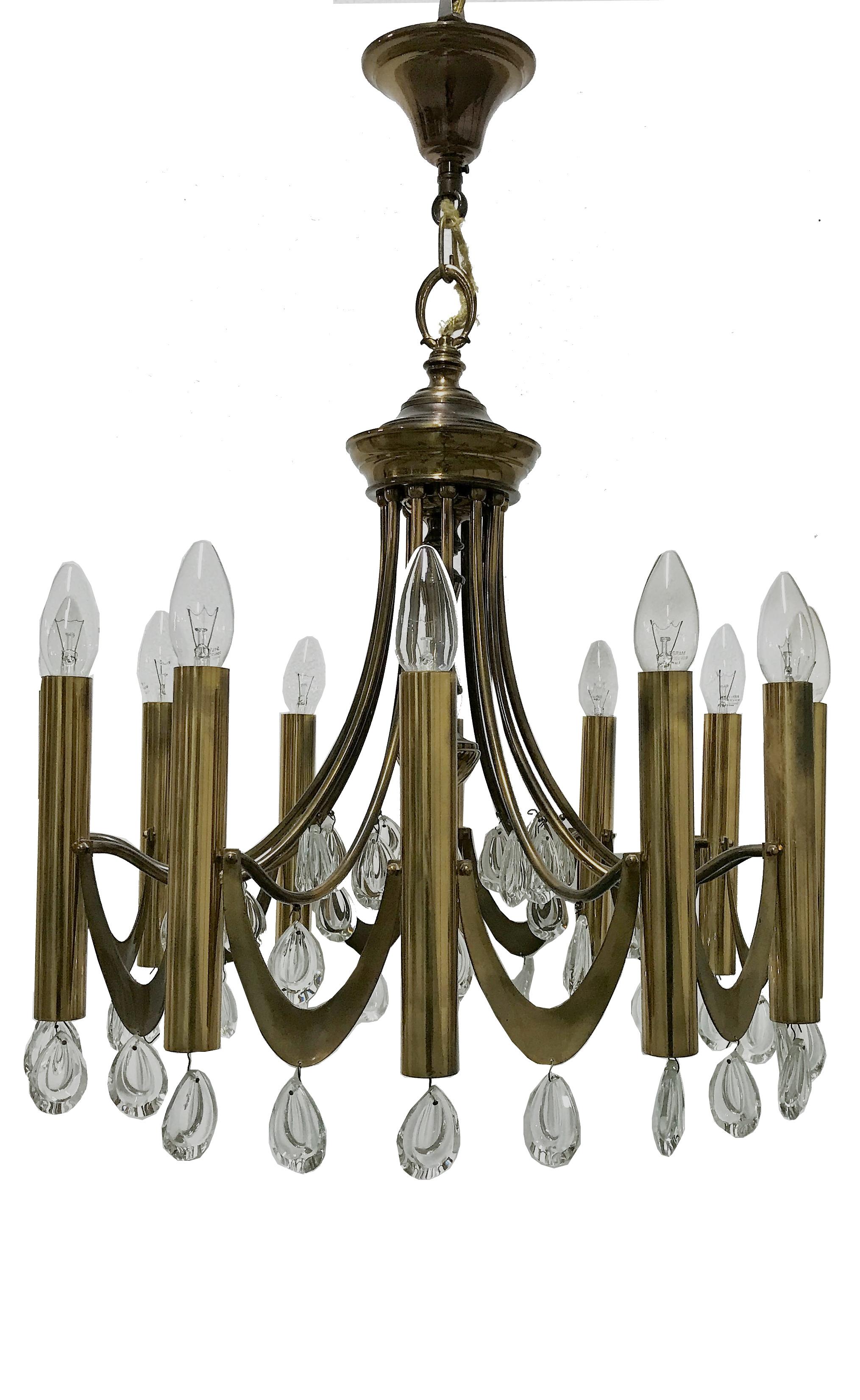 Brass Classic Sciolari Chandelier, 1960s For Sale 5