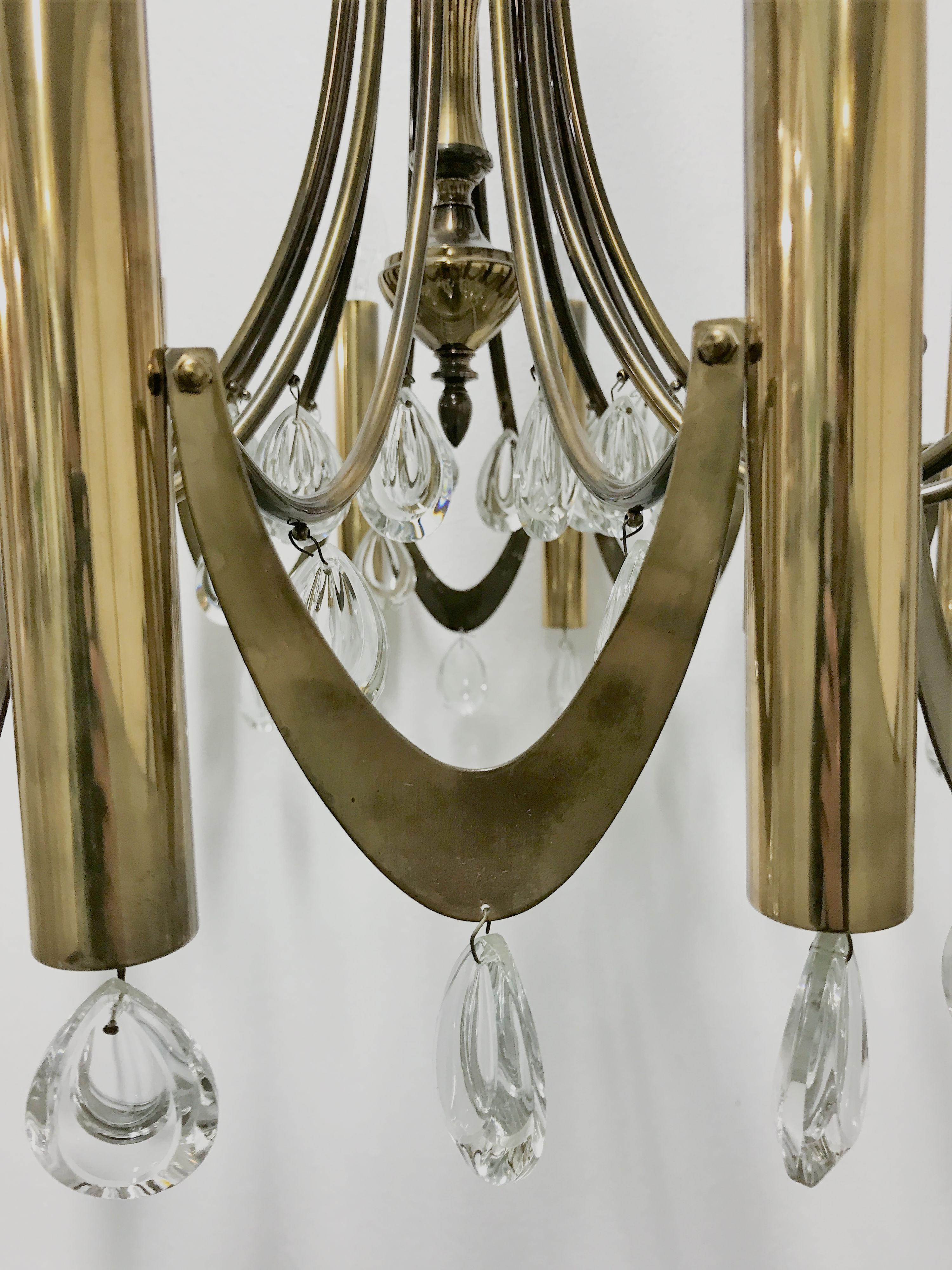 Hollywood Regency Lampadario Sciolari Classic in ottone, anni '60 in vendita
