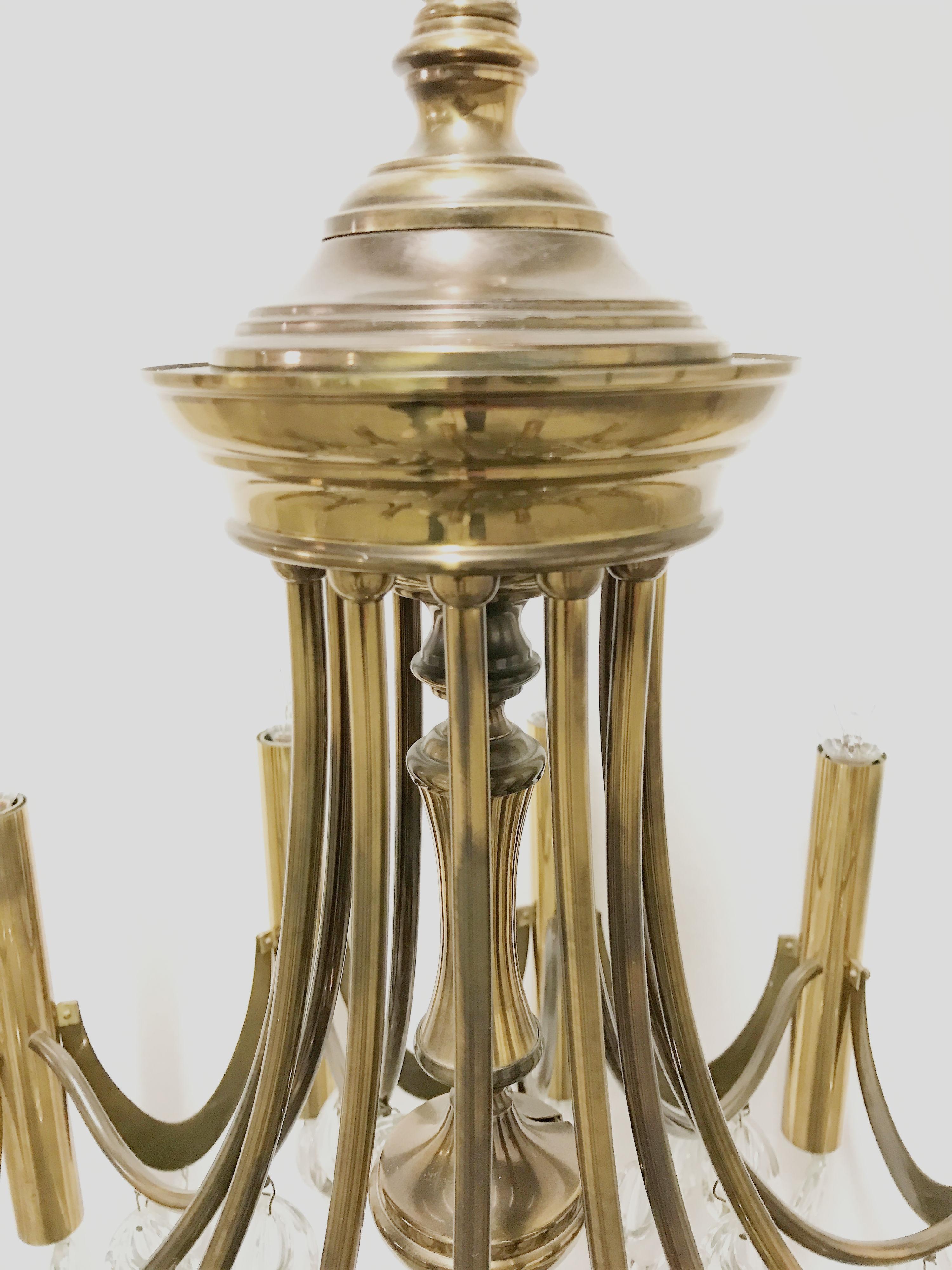 Brass Classic Sciolari Chandelier, 1960s In Good Condition For Sale In HEVERLEE, BE