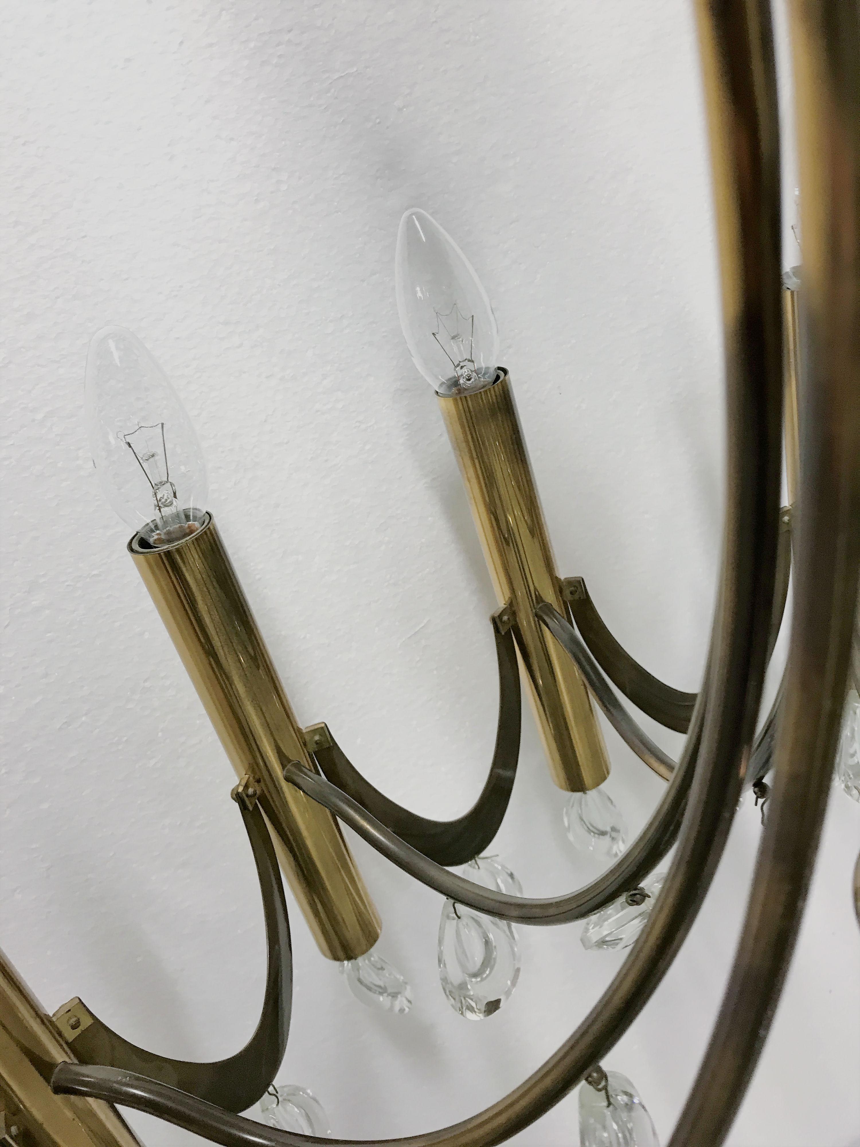 Mid-20th Century Brass Classic Sciolari Chandelier, 1960s For Sale