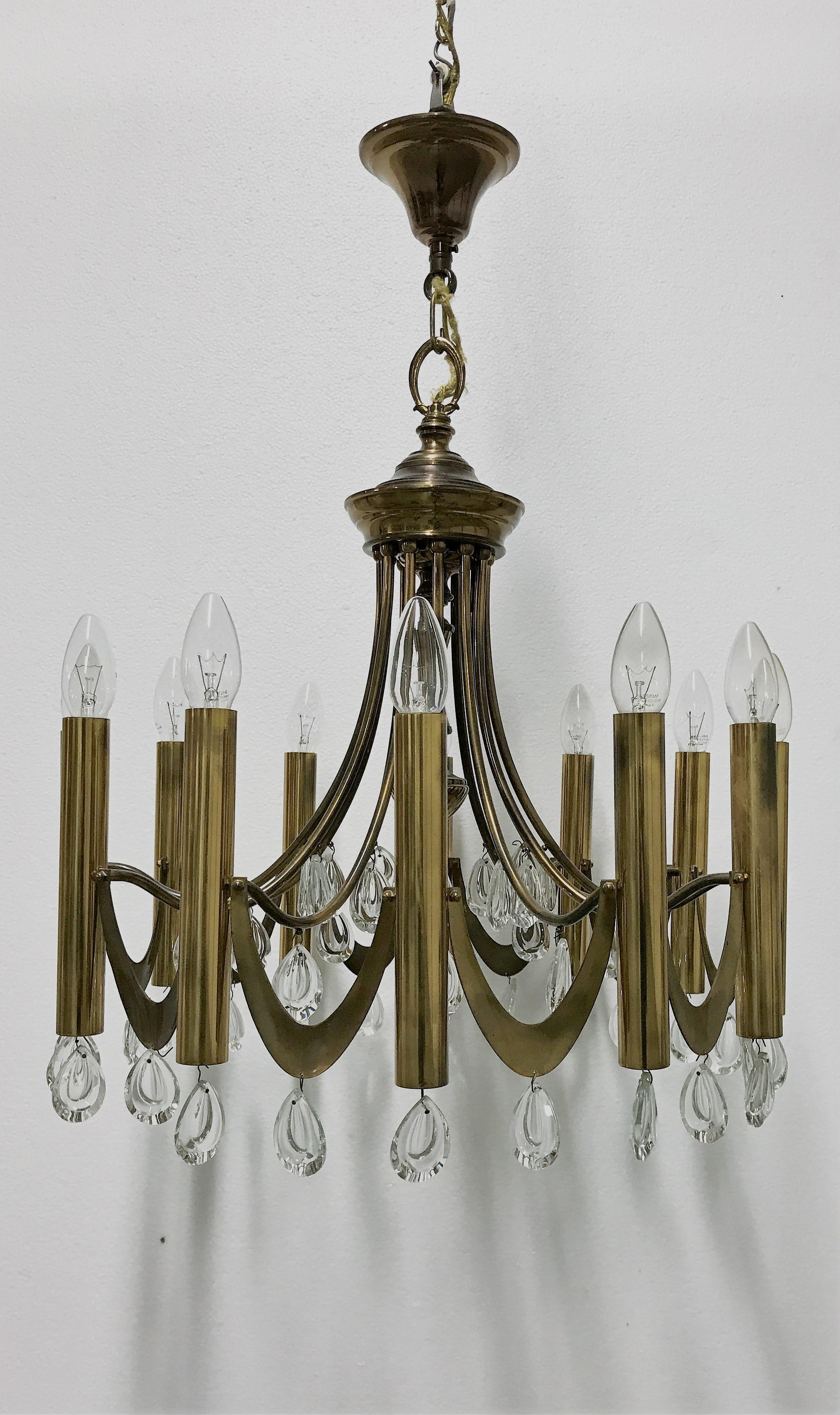 Brass Classic Sciolari Chandelier, 1960s For Sale 3