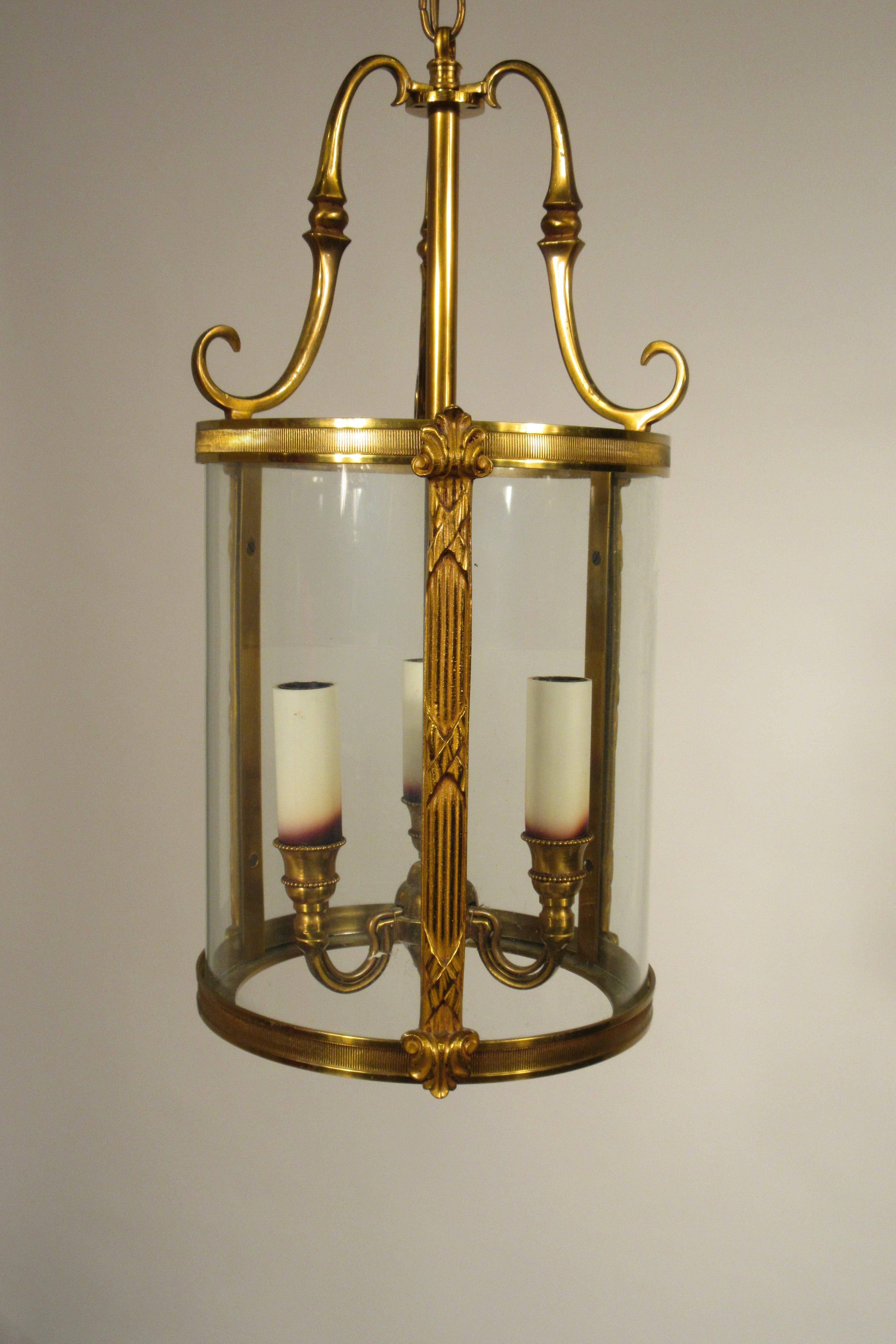 Brass classical small lantern from a Southampton estate.