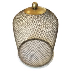 Used Brass Cloche with Marble Base