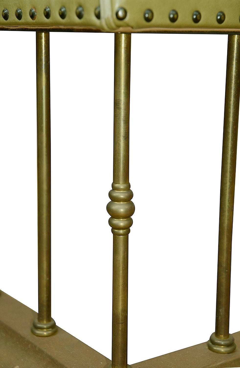 English Brass Club fender, with leather seat, circa 1900