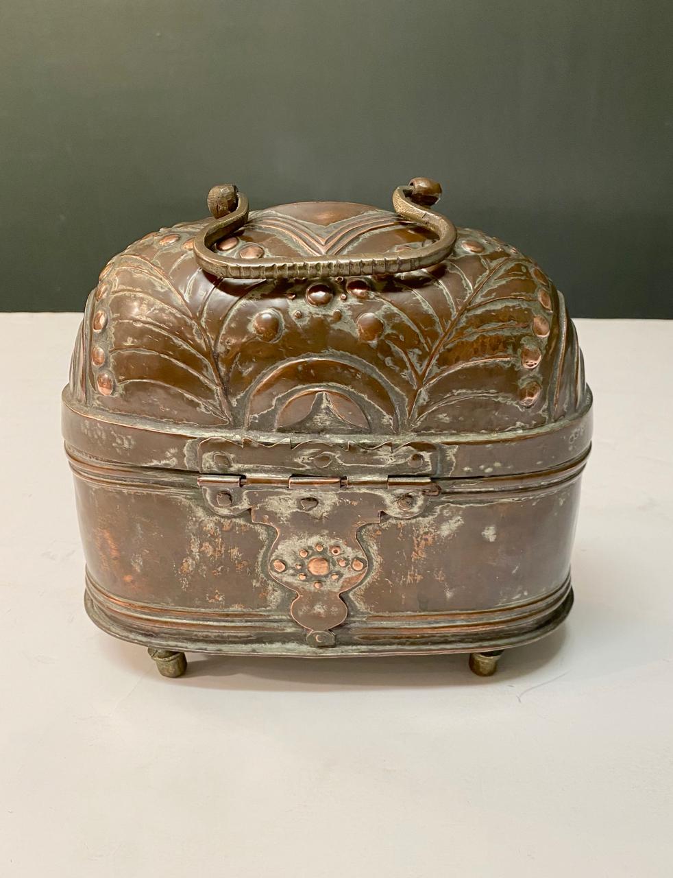 This is a very decorative Dutch Repouse foot warmer that most probably dates to the late 18th or early 19th century. The warmer is in overall good condition, but showing deep natural acquired over many years of use. This would make great decorative