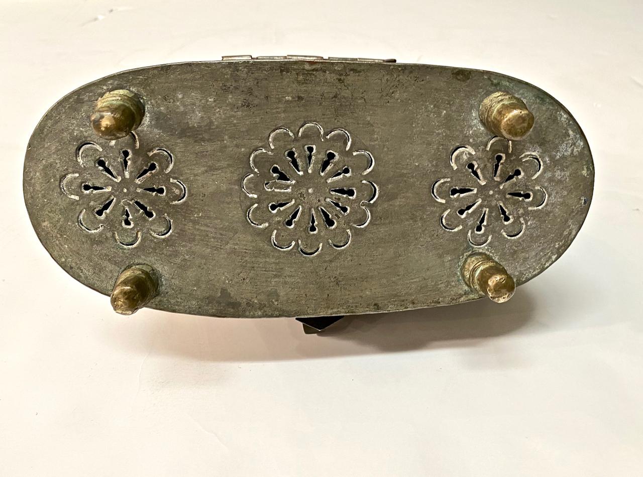 antique brass foot warmer