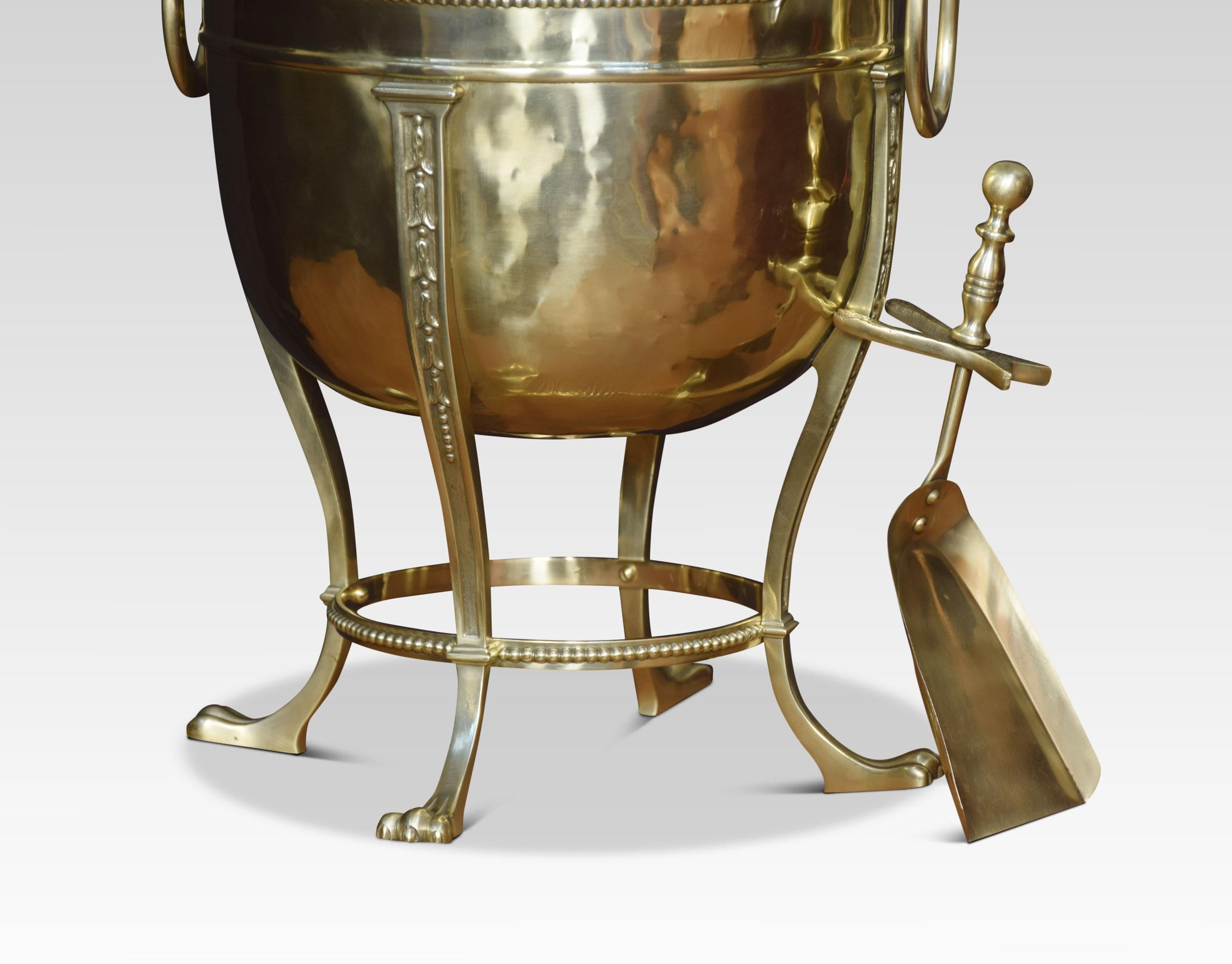 British Brass Coal Vase For Sale