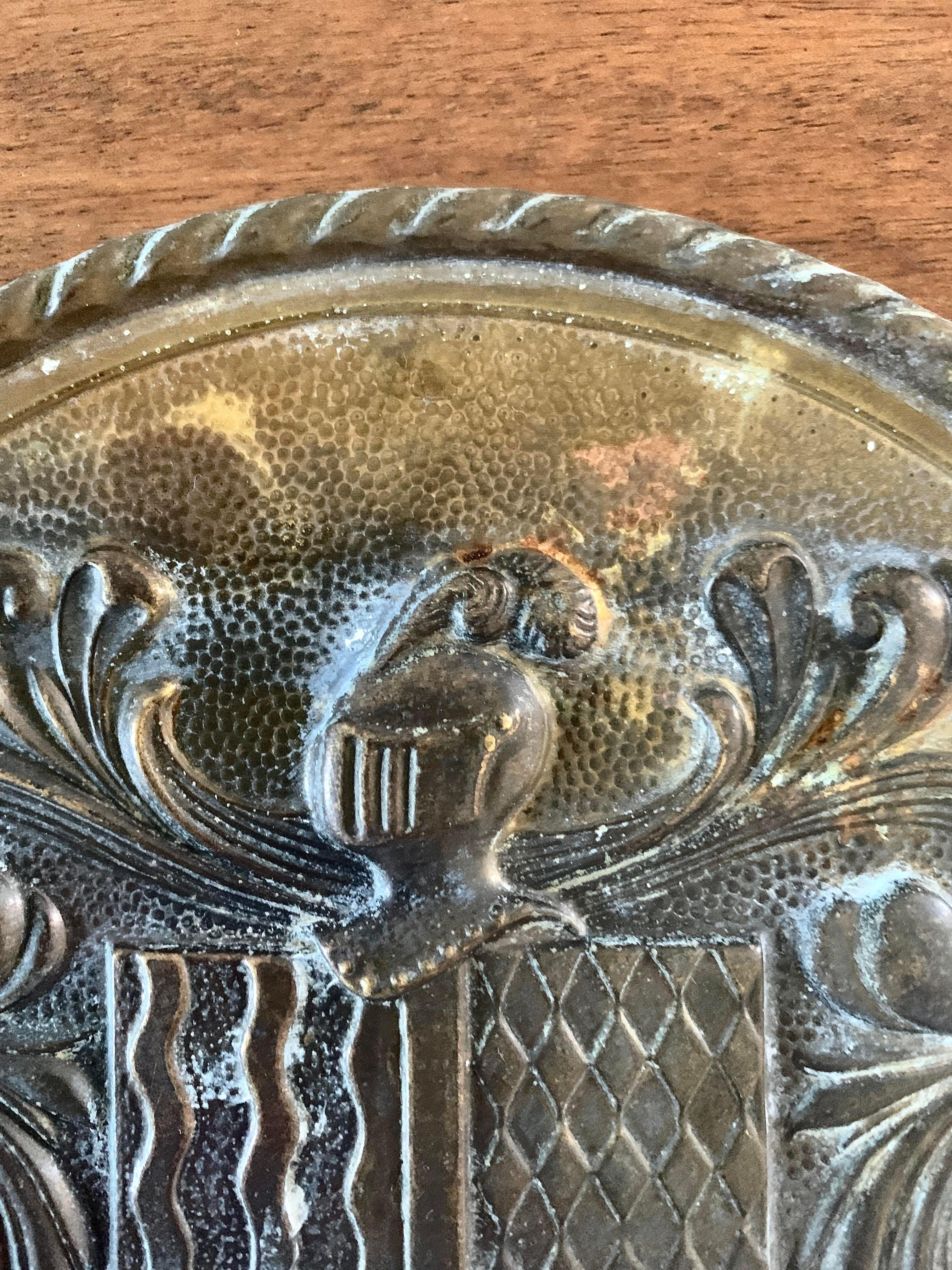 20th Century Brass Coat of Arms Wall Plate