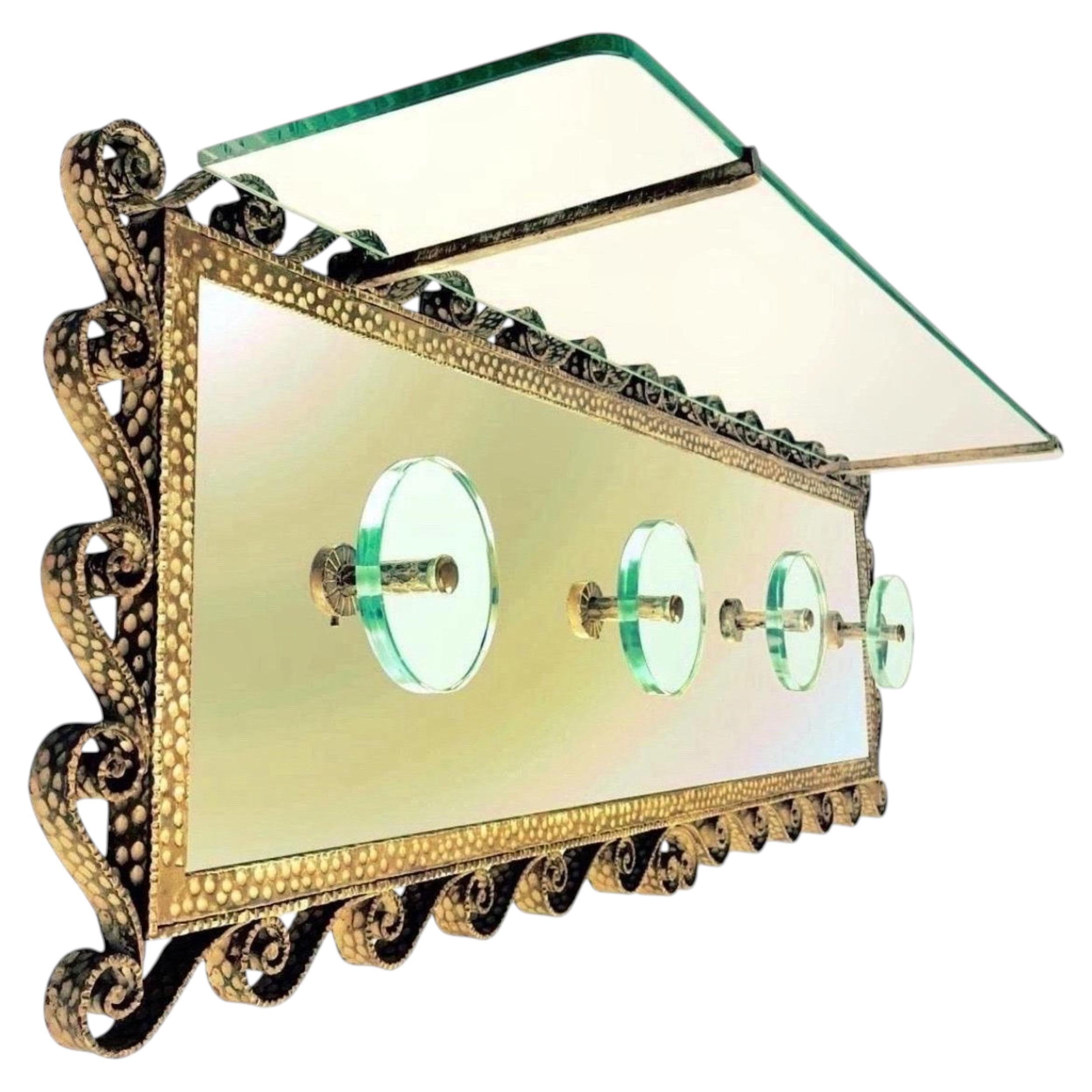 Appendiabiti da parete Pierluigi Colli  per Cristal art gold 1950 XX secolo.