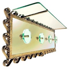 Pierluigi Colli wall-mounted coat rack  for Cristal art gold 1950s 20th century.