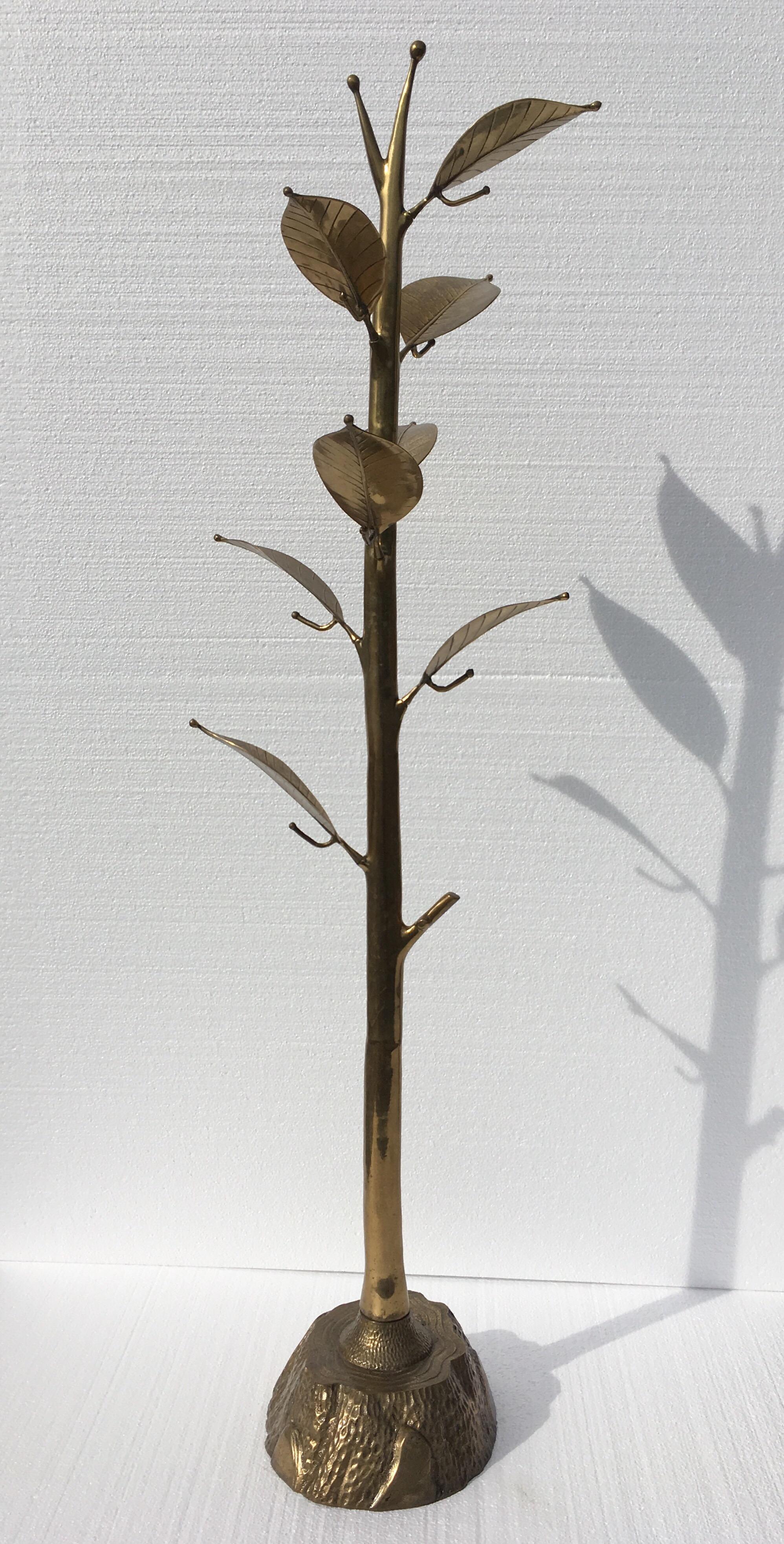 Brass Coat Rack Tree Sculpture Italy  4