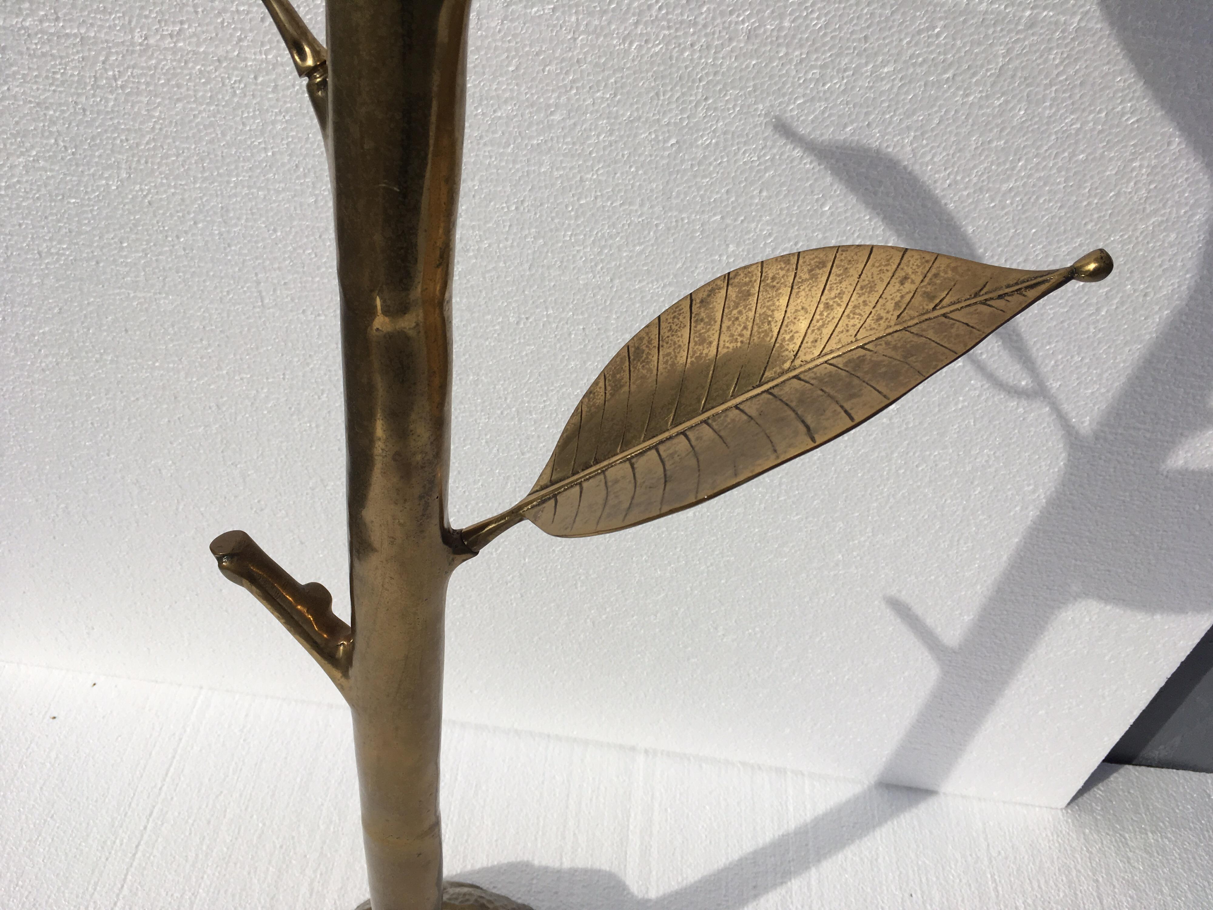 Mid-20th Century Brass Coat Rack Tree Sculpture Italy 