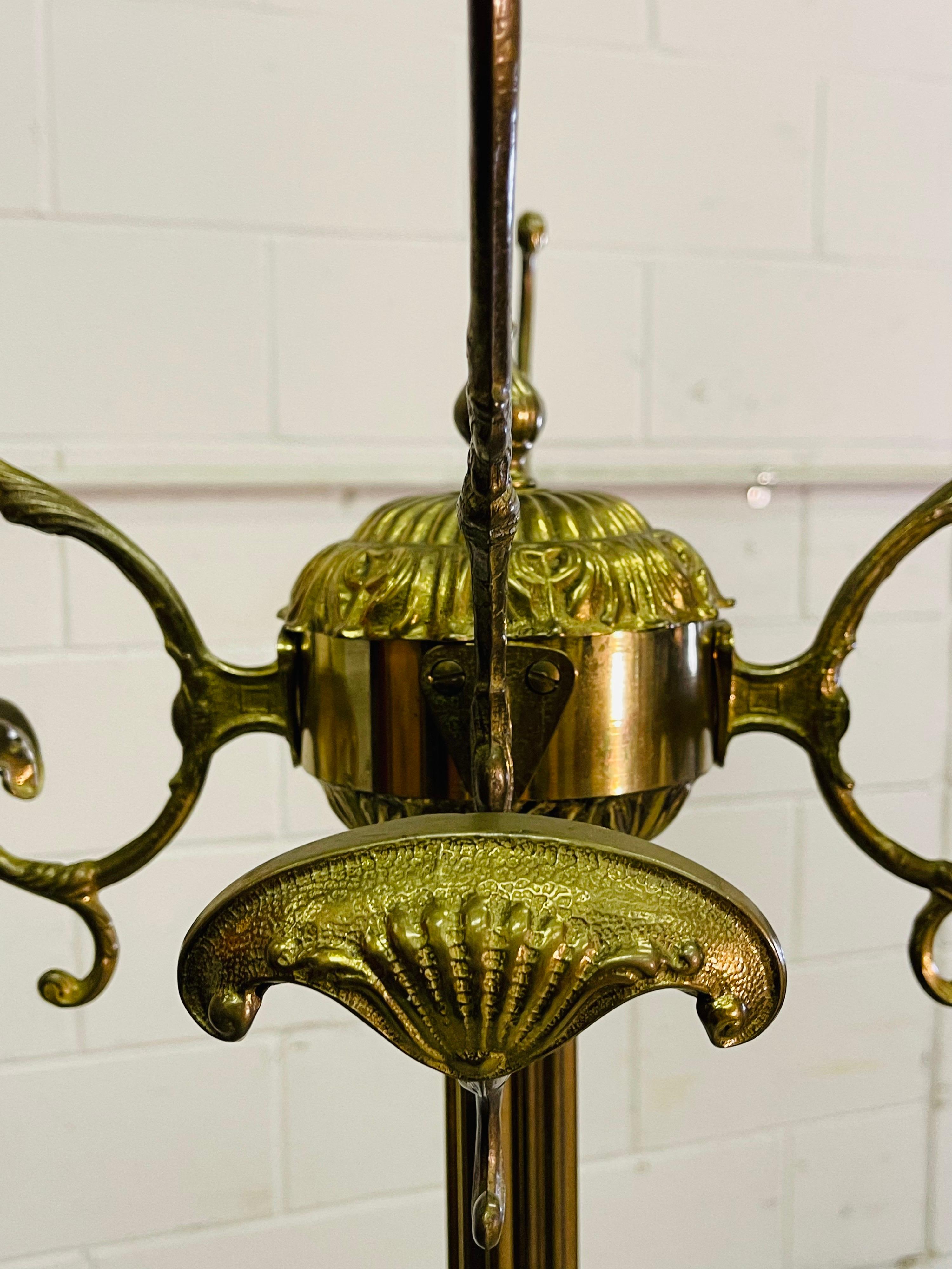 20th Century Brass Coat Rack with Lion Head Accents