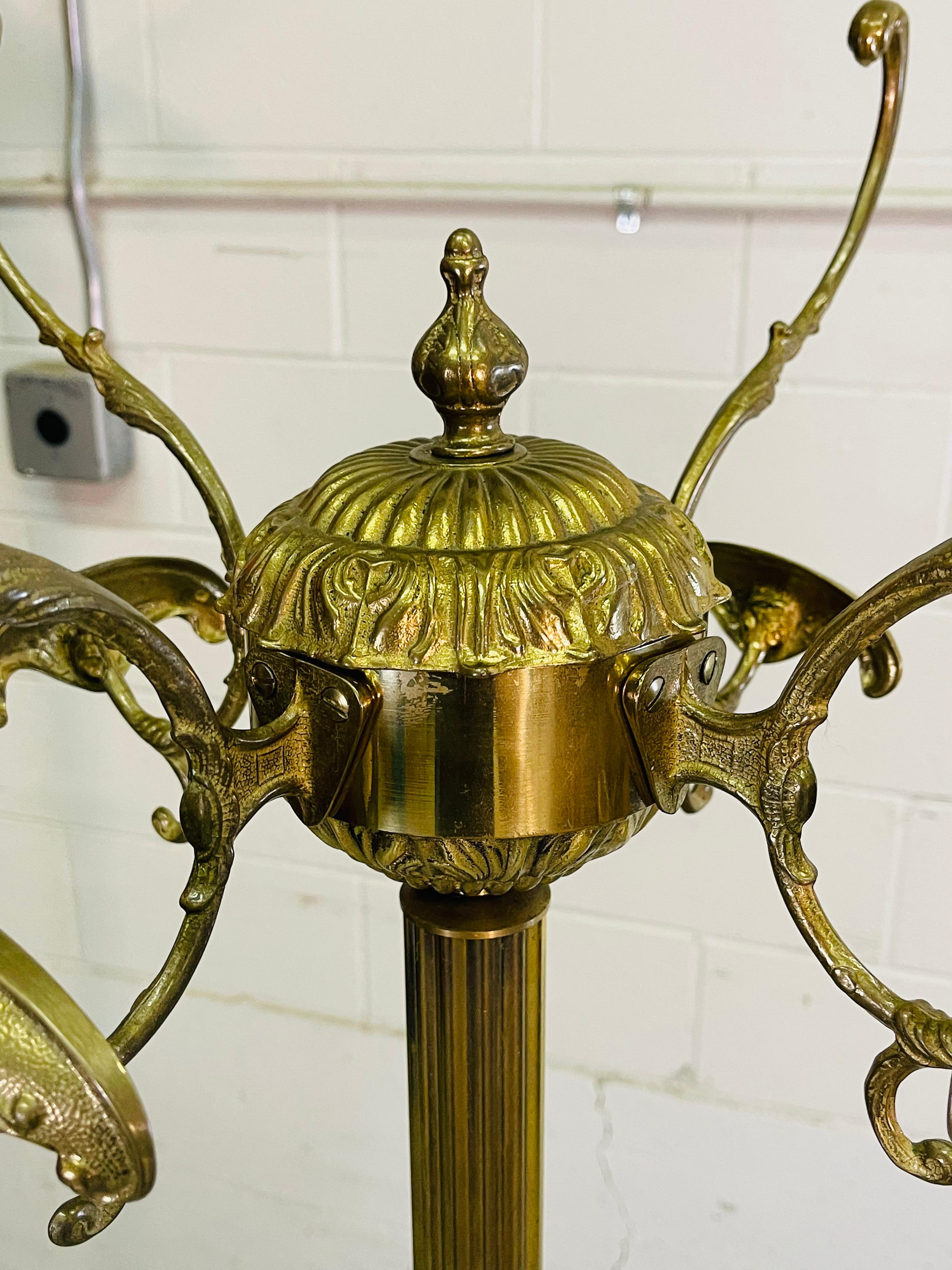 Brass Coat Rack with Lion Head Accents 1