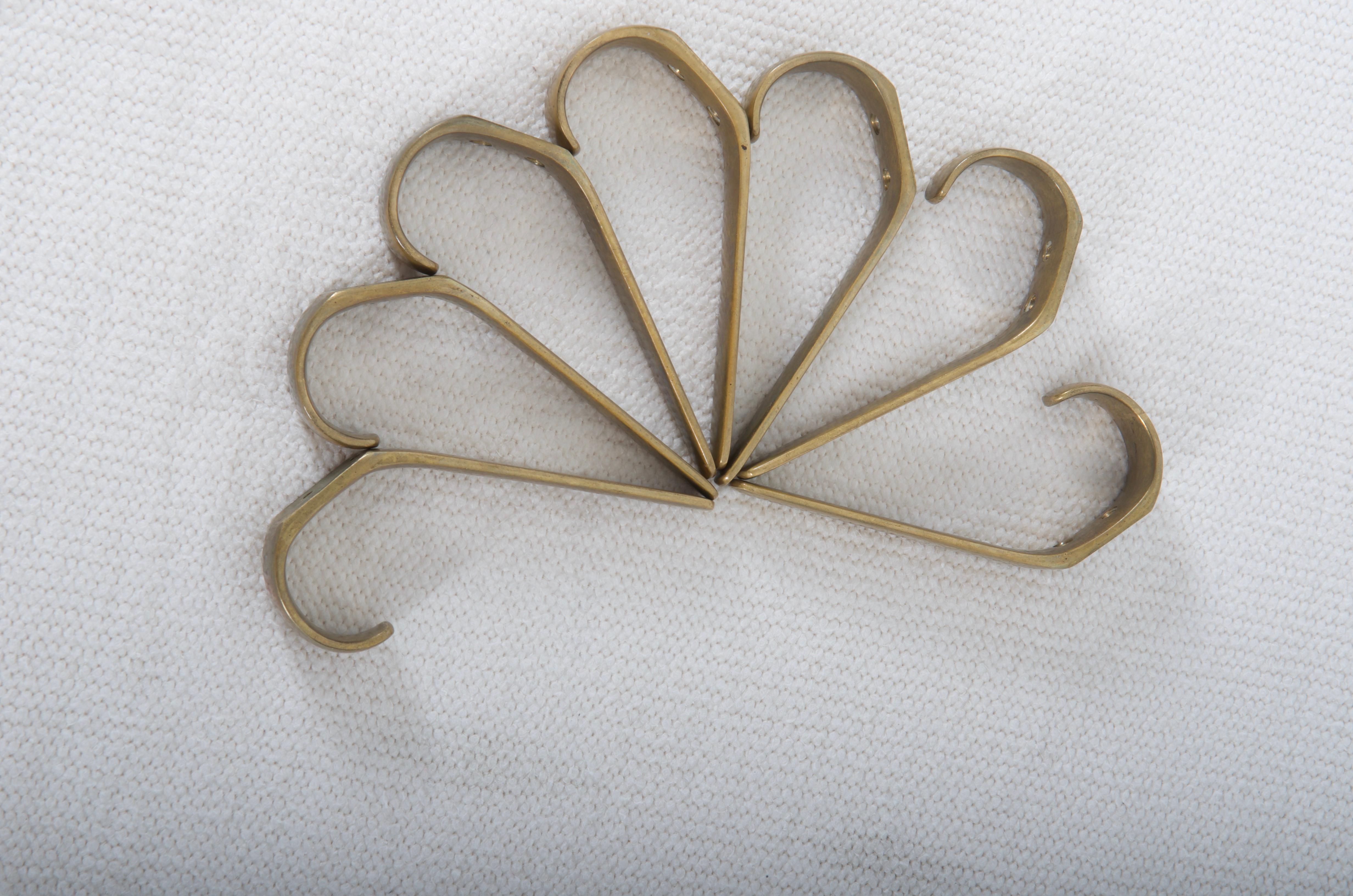 Brass Coat Wall Hooks In Good Condition For Sale In Vienna, AT