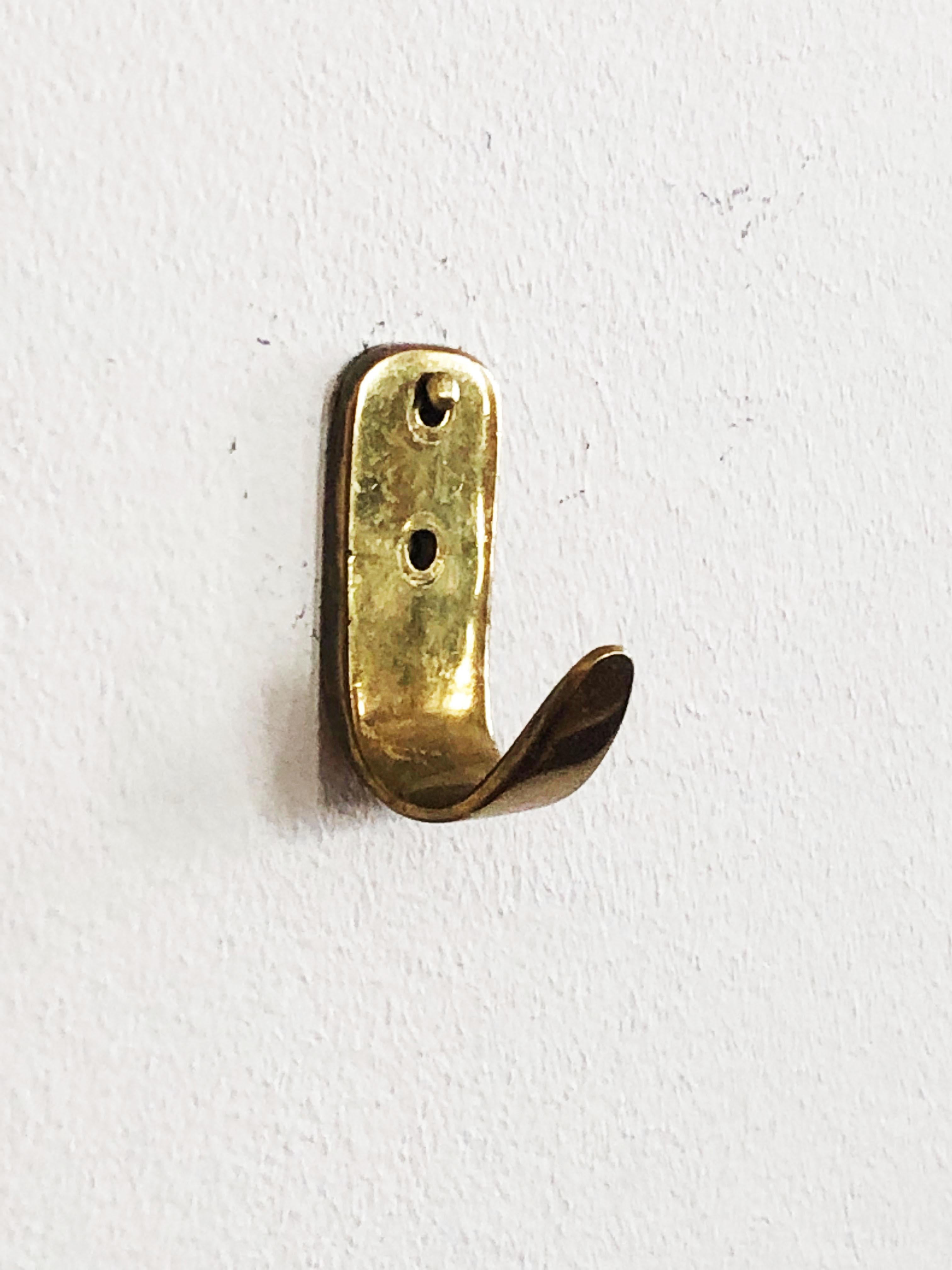 Brass Coat Wall Hooks by Carl Auböck, Set of 2 1