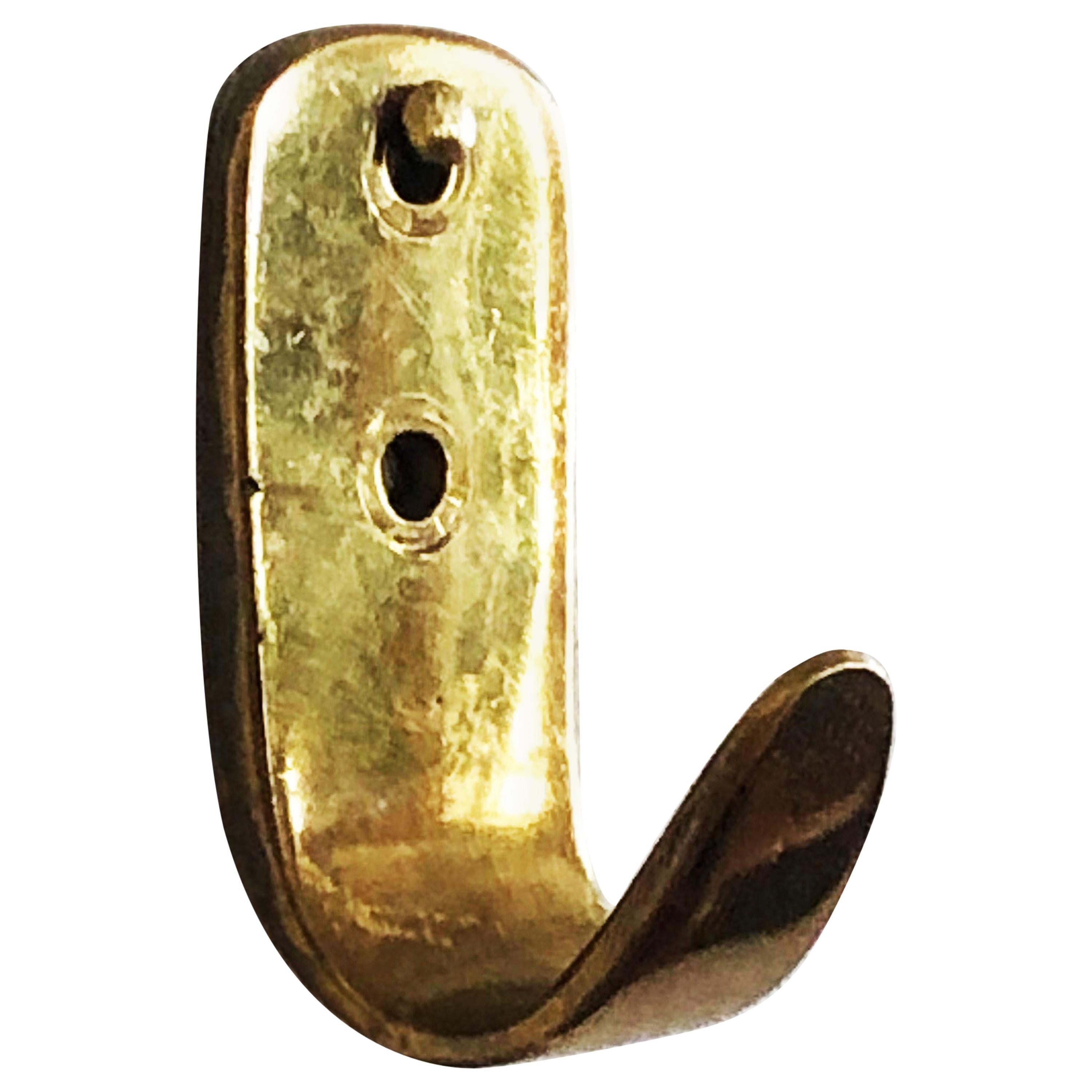 Brass Coat Wall Hooks by Carl Auböck, Set of 2